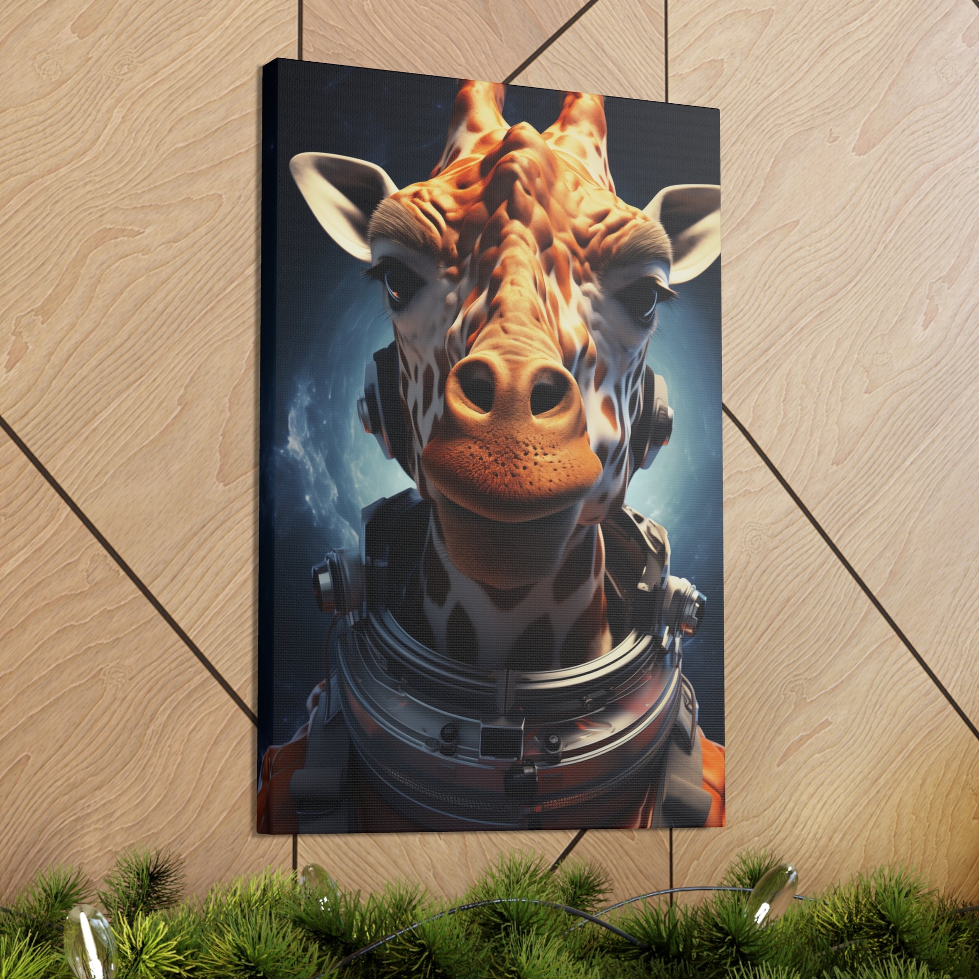 AstroGiraffe 1 Canvas Wall Art - SynthFrame