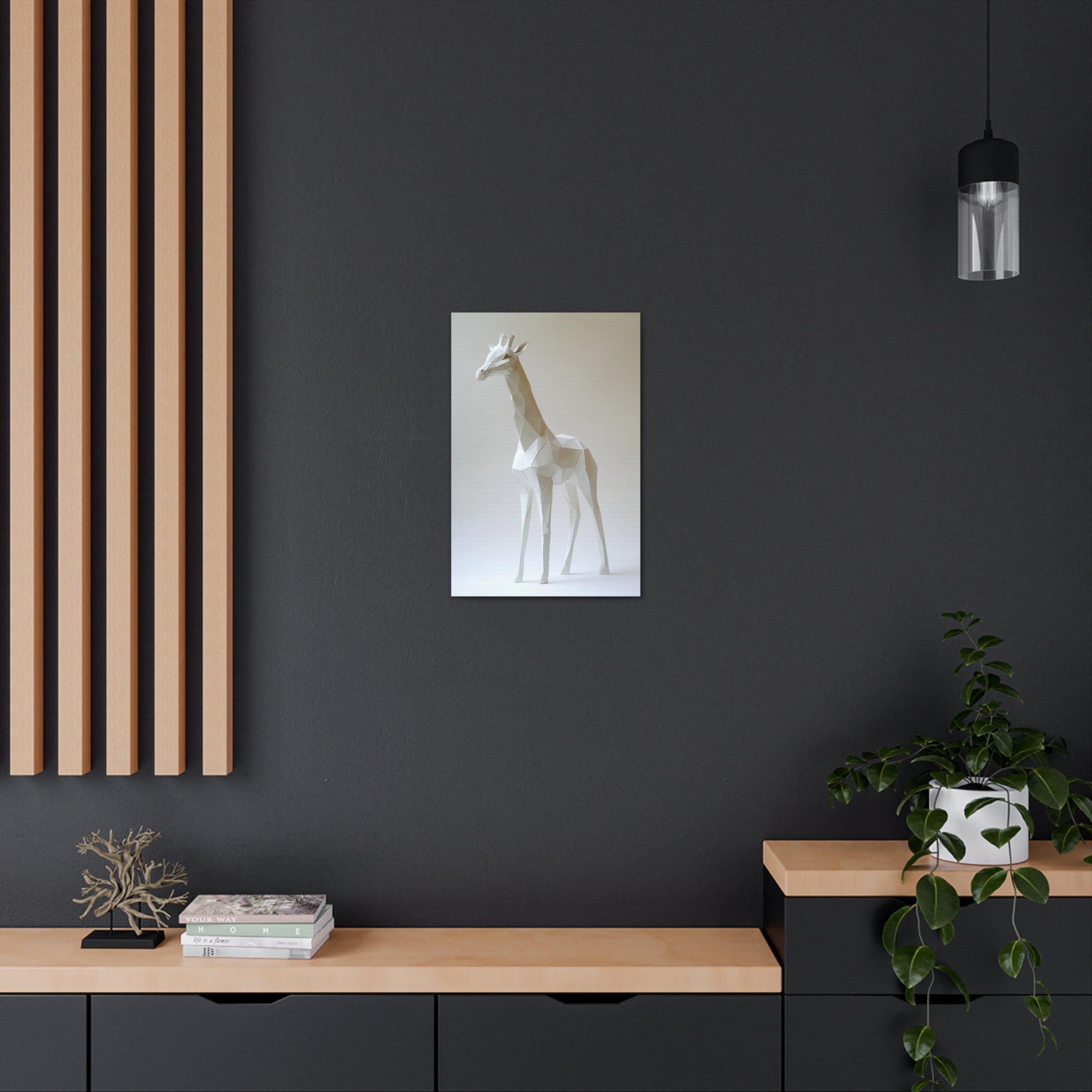 Folded Giraffe Canvas Wall Art - SynthFrame