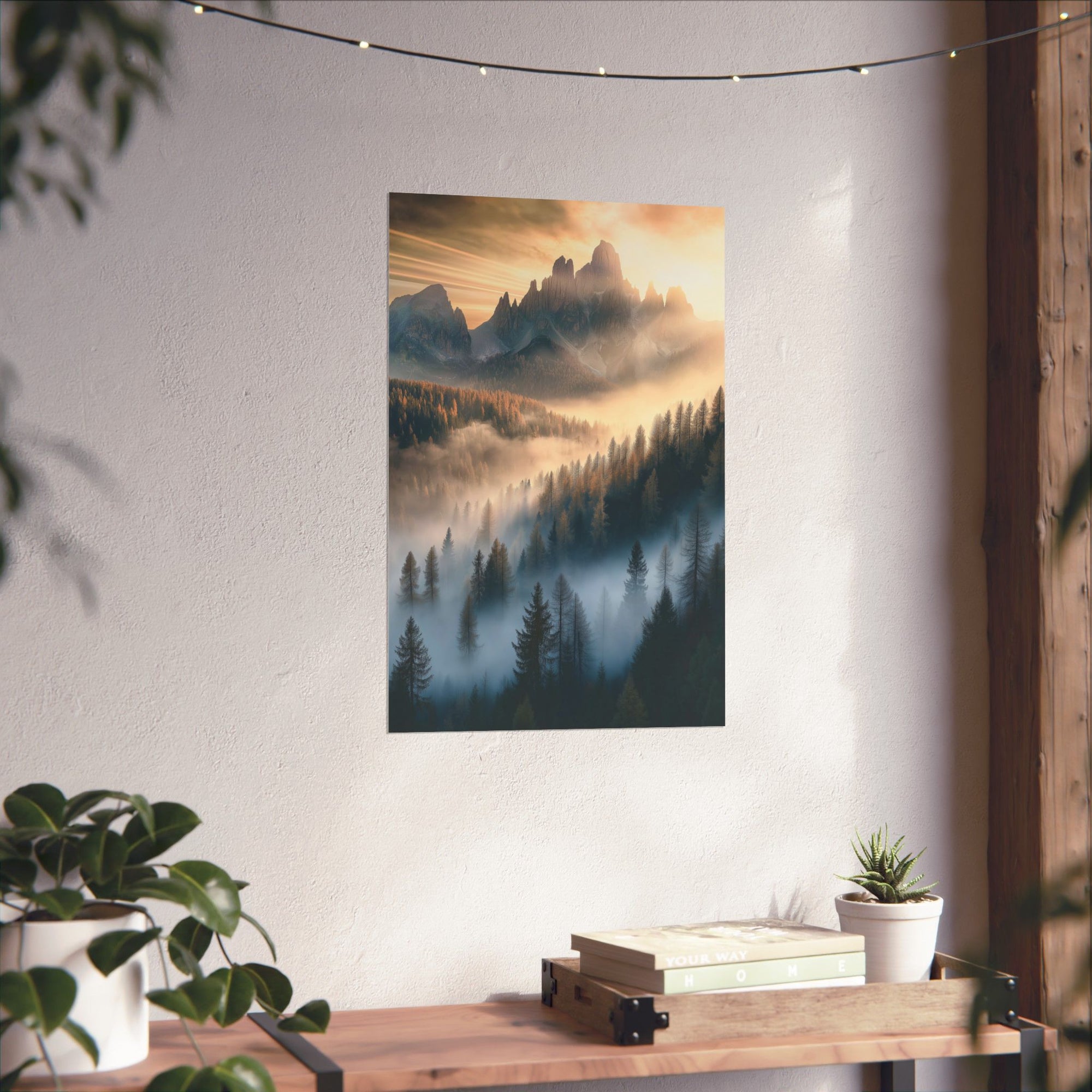 Misty Mountain Dreamscape Poster Wall Art - SynthFrame