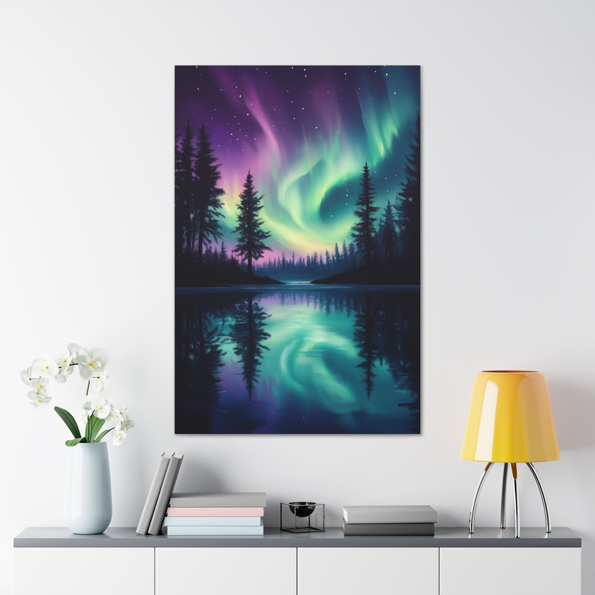 Northern Lights Wonder Canvas Wall Art - SynthFrame