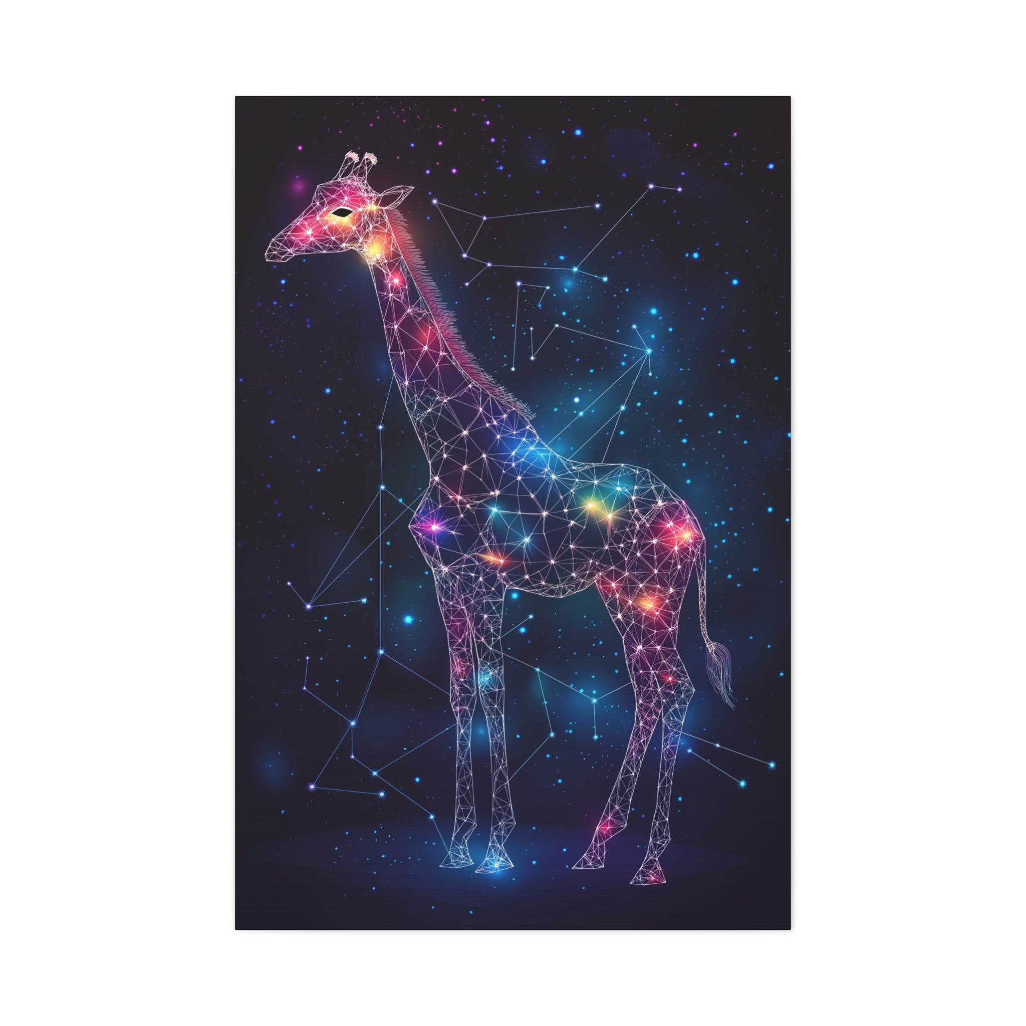 Constellation Giraffe Canvas Wall Art - SynthFrame