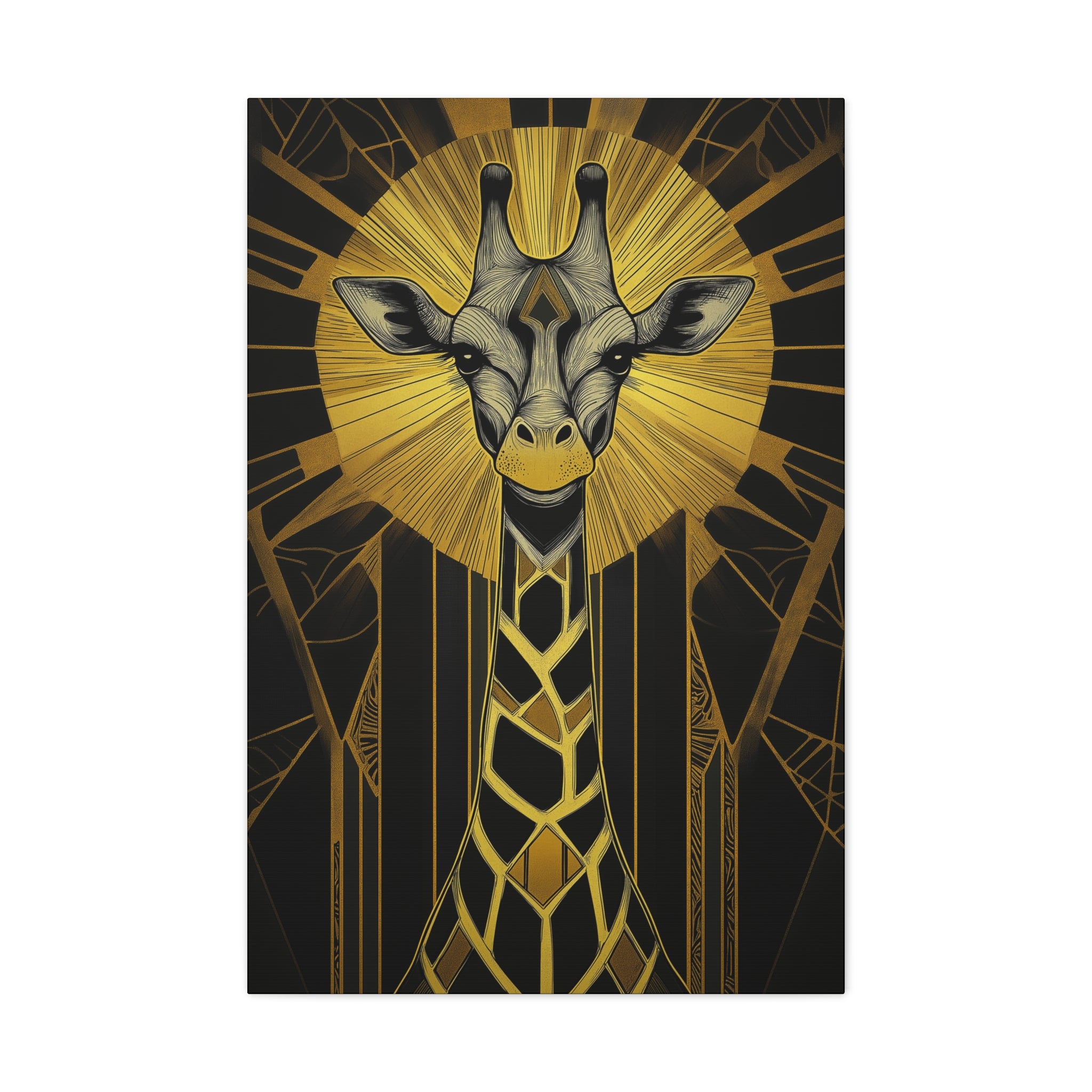 Gilded Giraffe Canvas Wall Art - SynthFrame