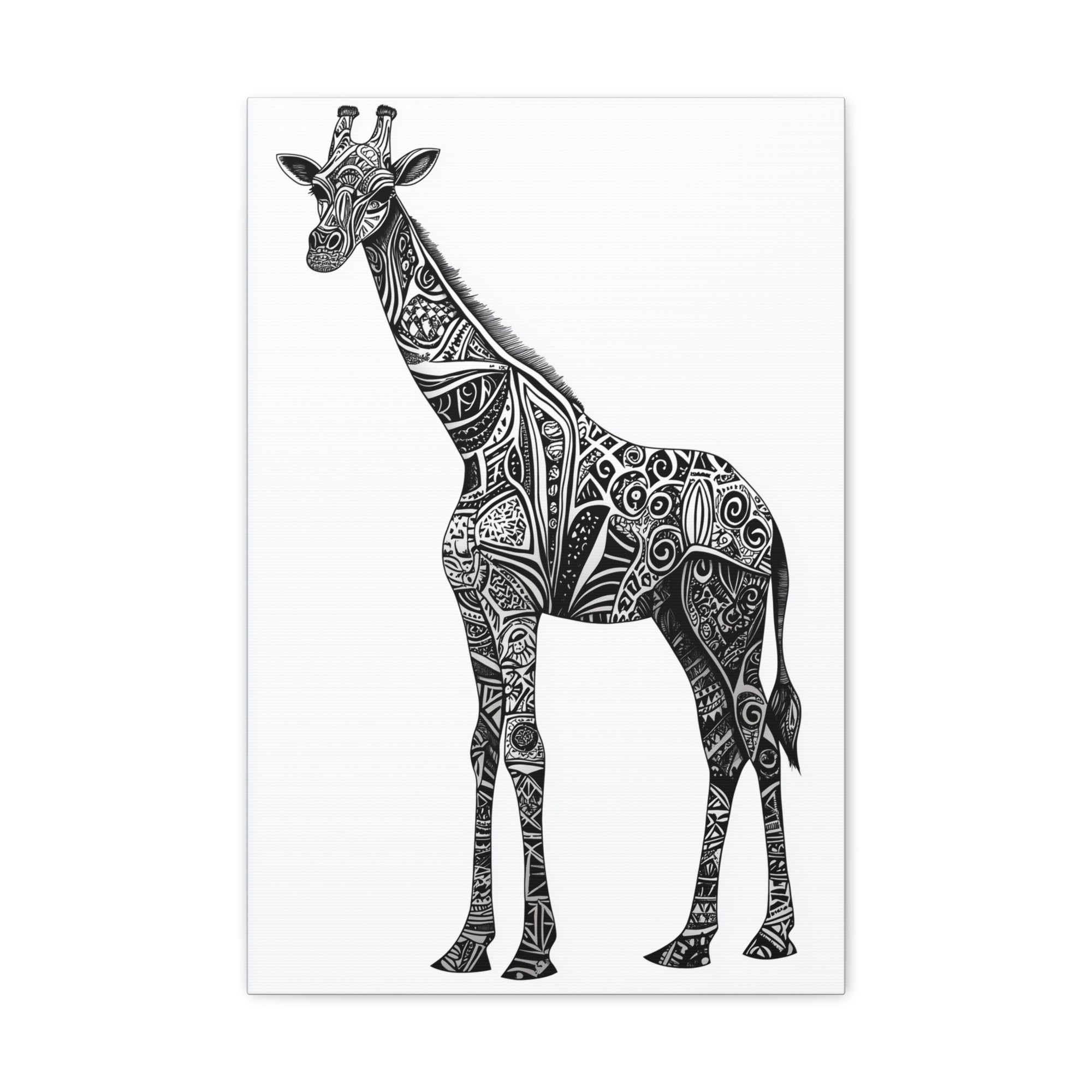 Zentangle Giraffe Canvas Wall Art - SynthFrame