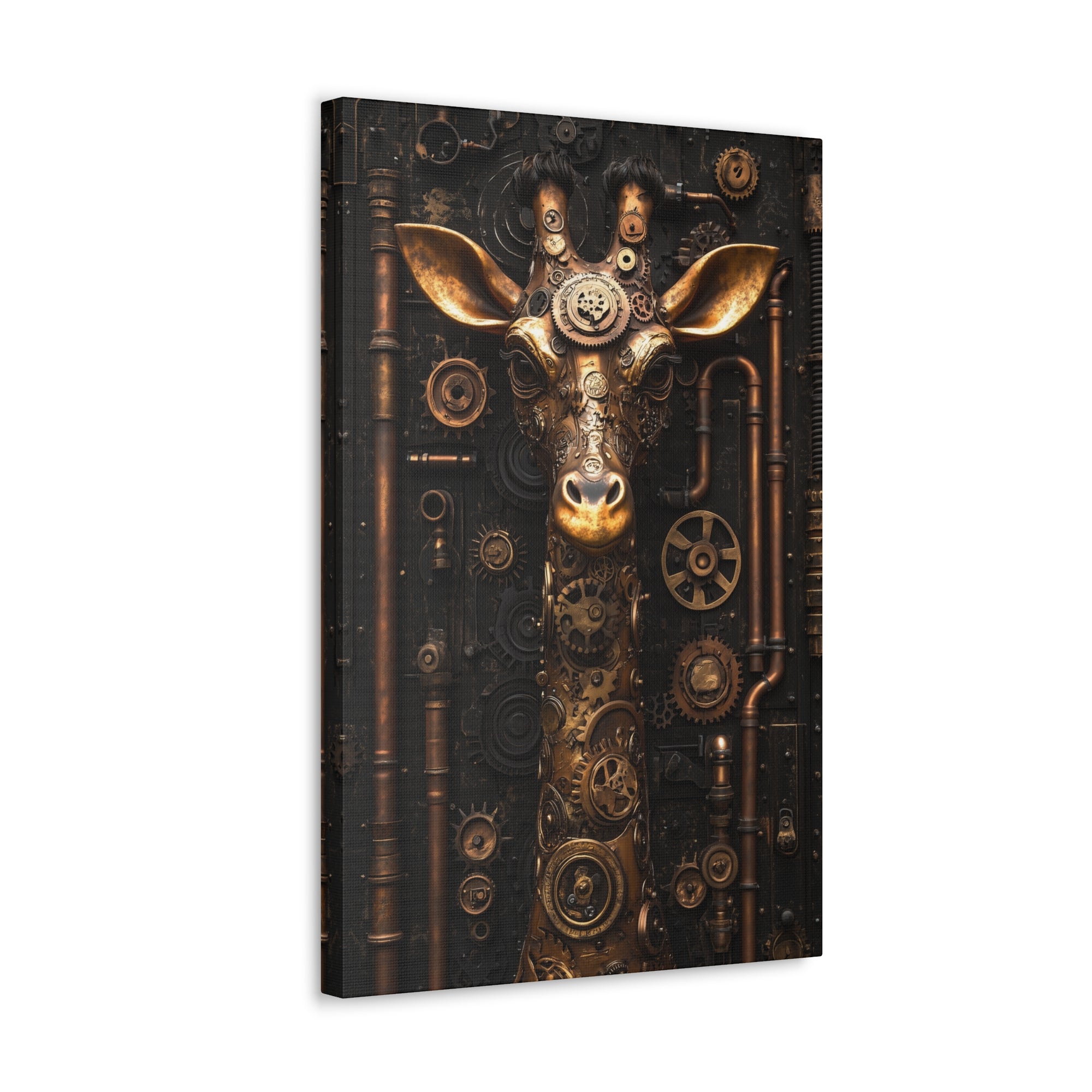 Steampunk Giraffe Canvas Wall Art - SynthFrame