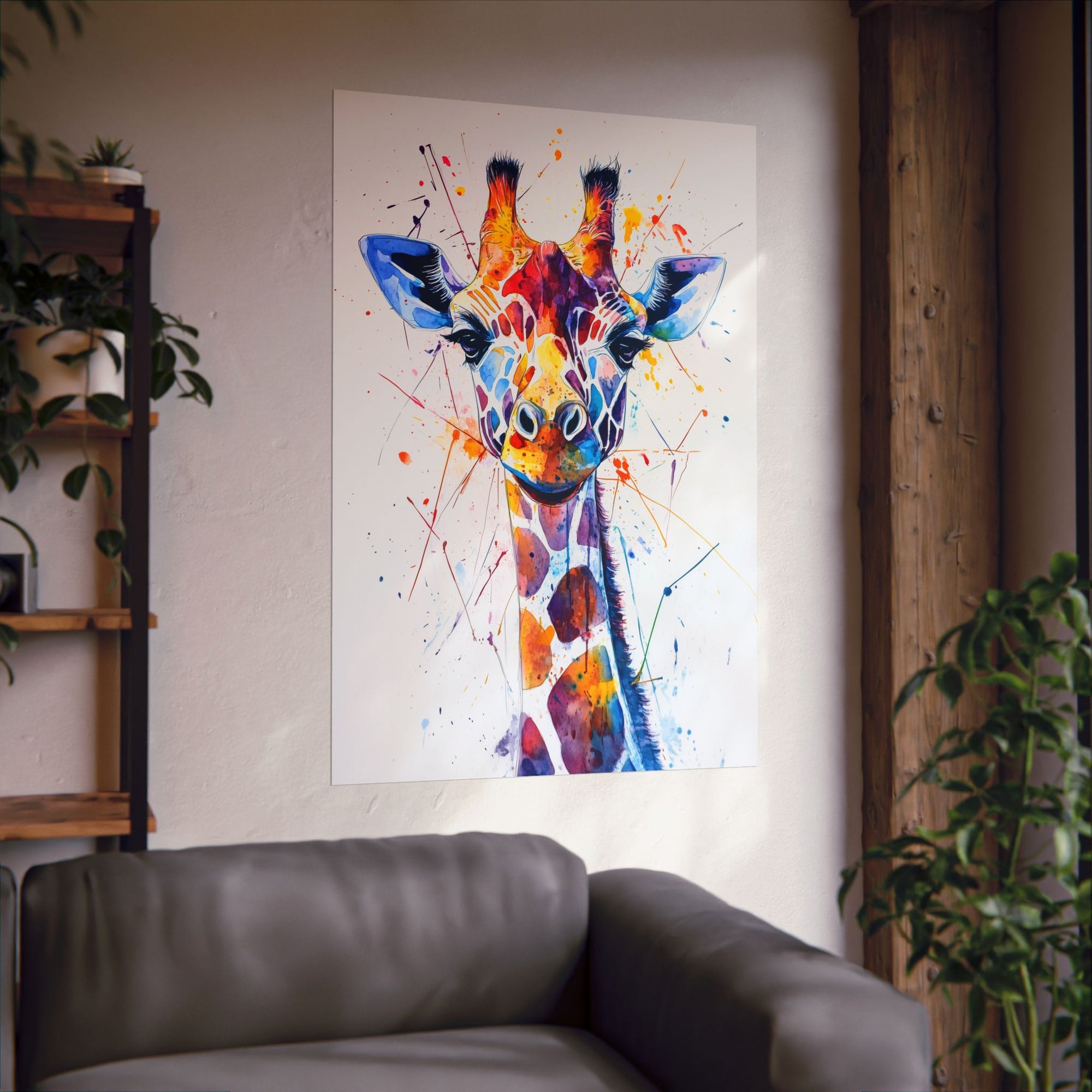 Watercolor Giraffe Poster