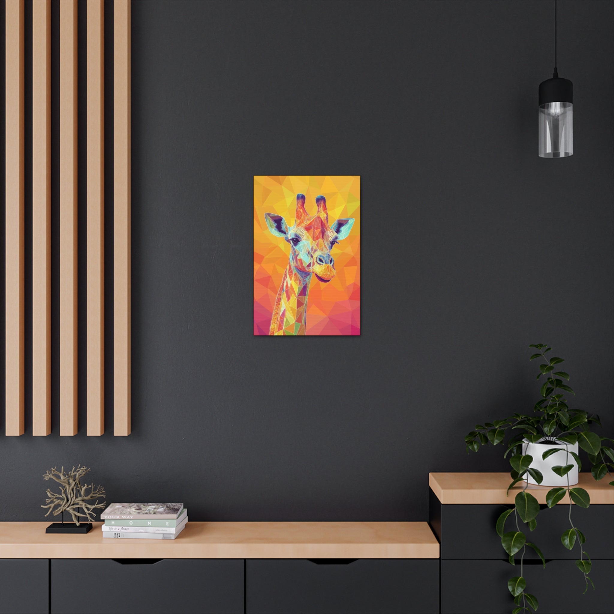 Crystalline Giraffe Canvas Wall Art - SynthFrame