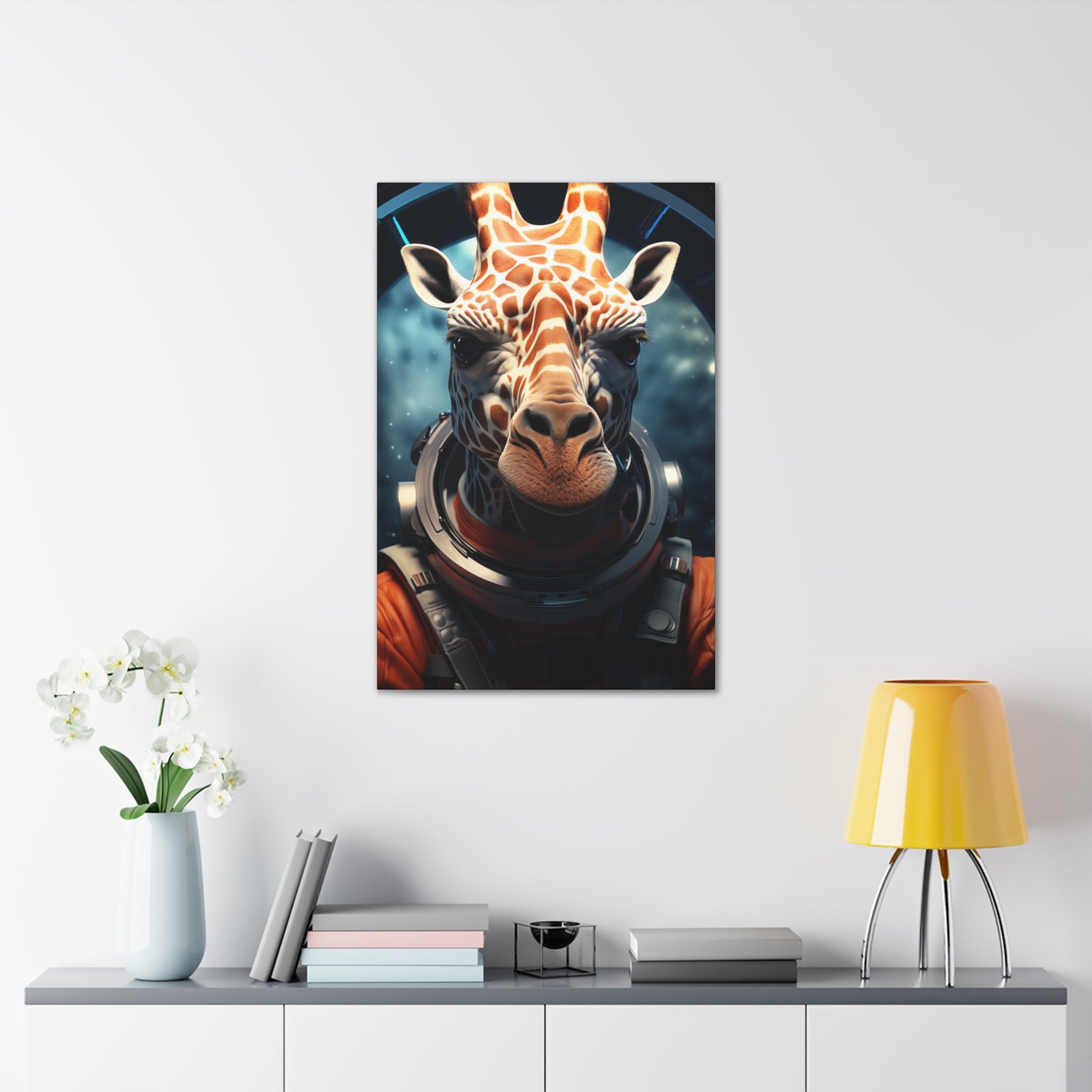 AstroGiraffe 2 Canvas Wall Art - SynthFrame