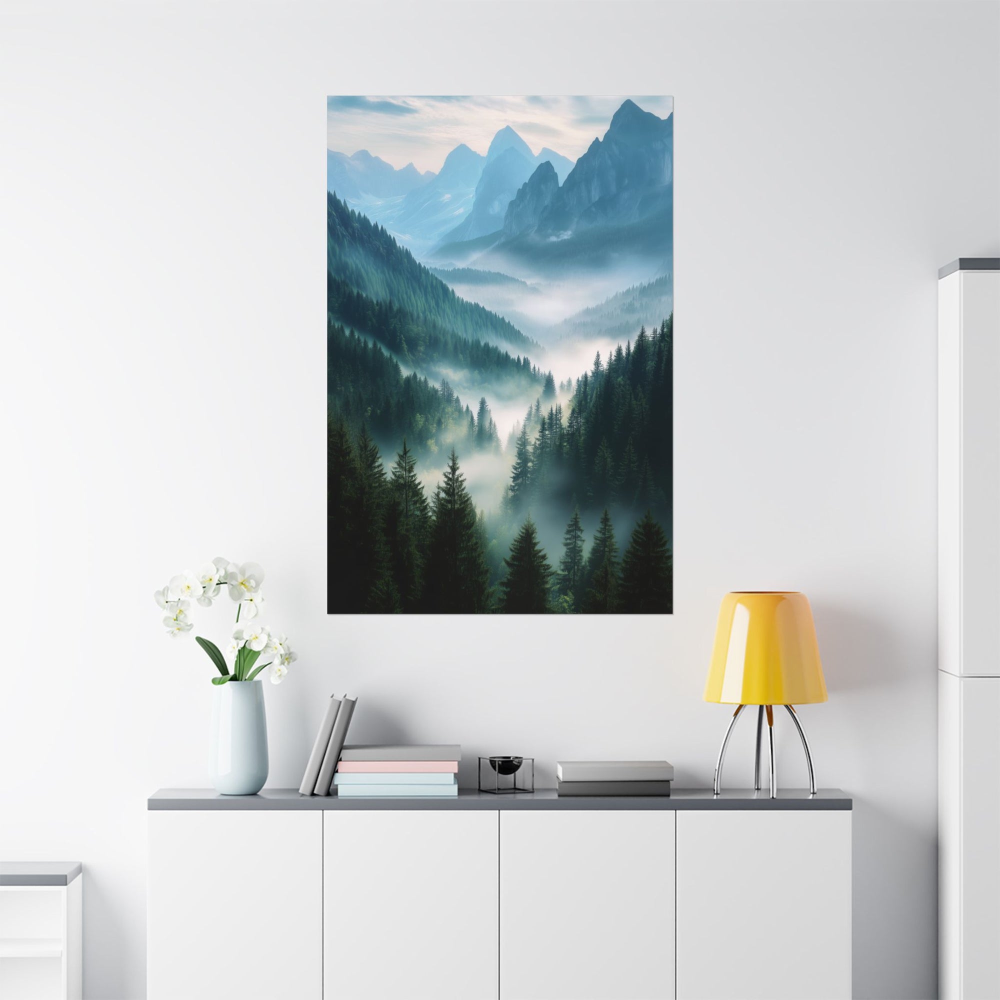 Misty Mountain Dreamscape Poster Wall Art - SynthFrame