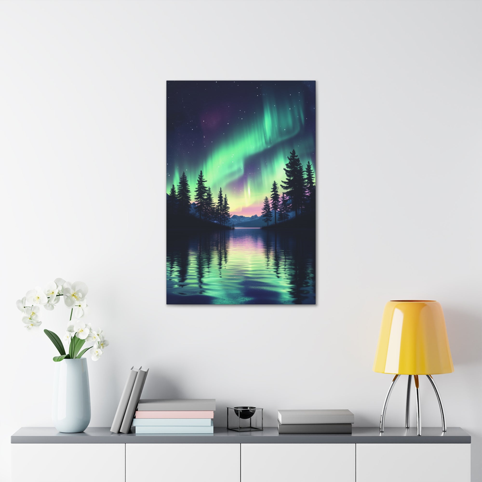 Northern Lights Wonder Canvas Wall Art - SynthFrame