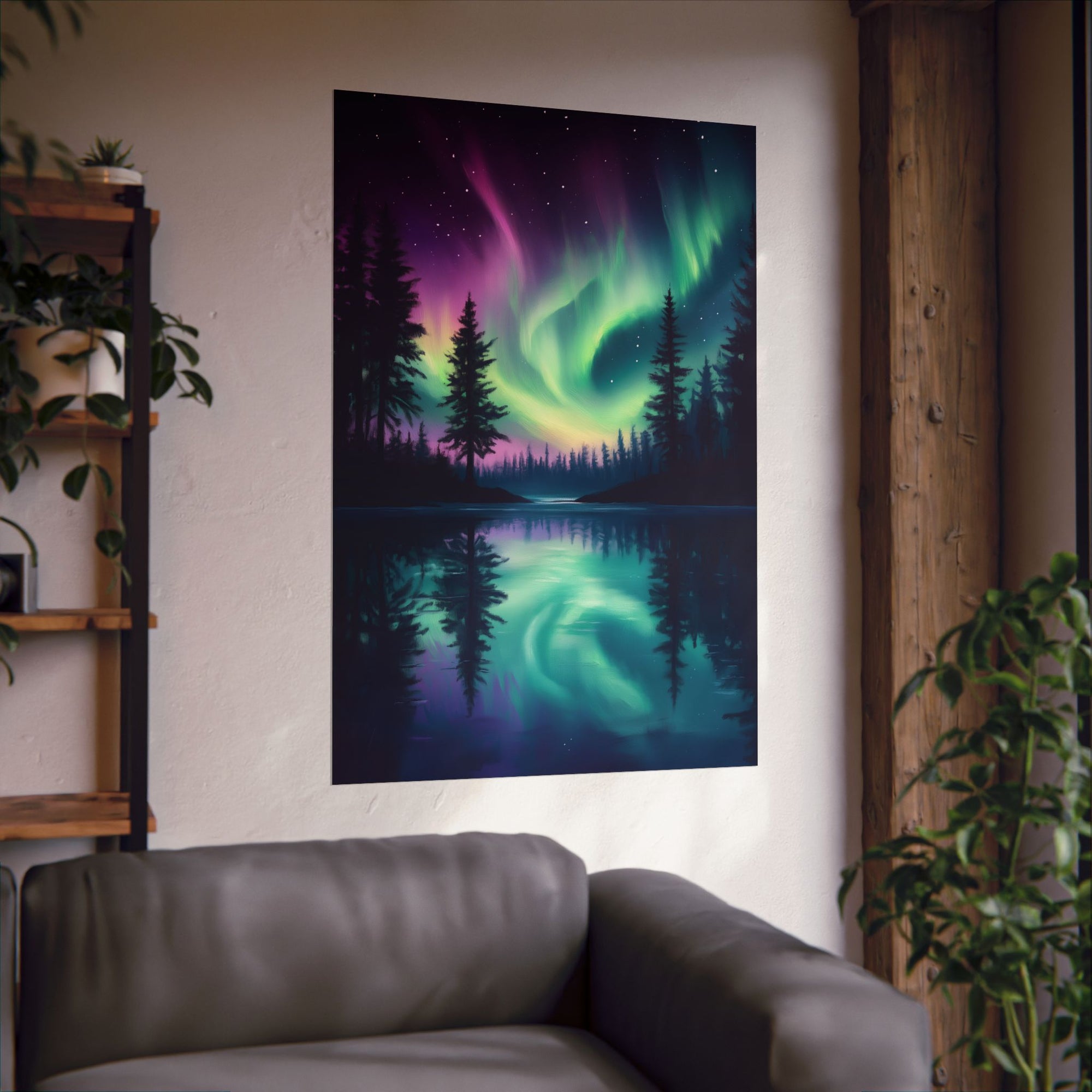 Northern Lights Wonder Poster Wall Art - SynthFrame