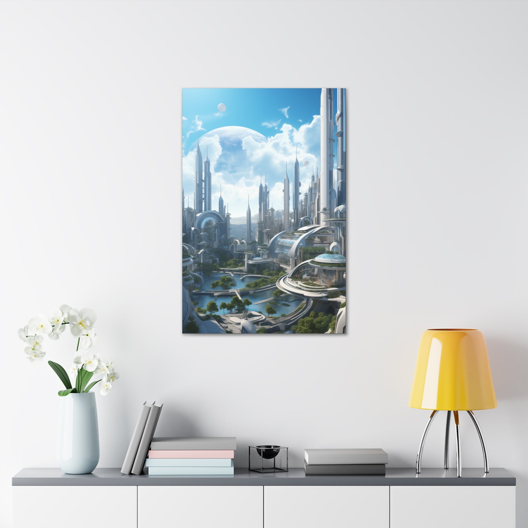 Futuristic Eco City 2 Canvas Wall Art - SynthFrame