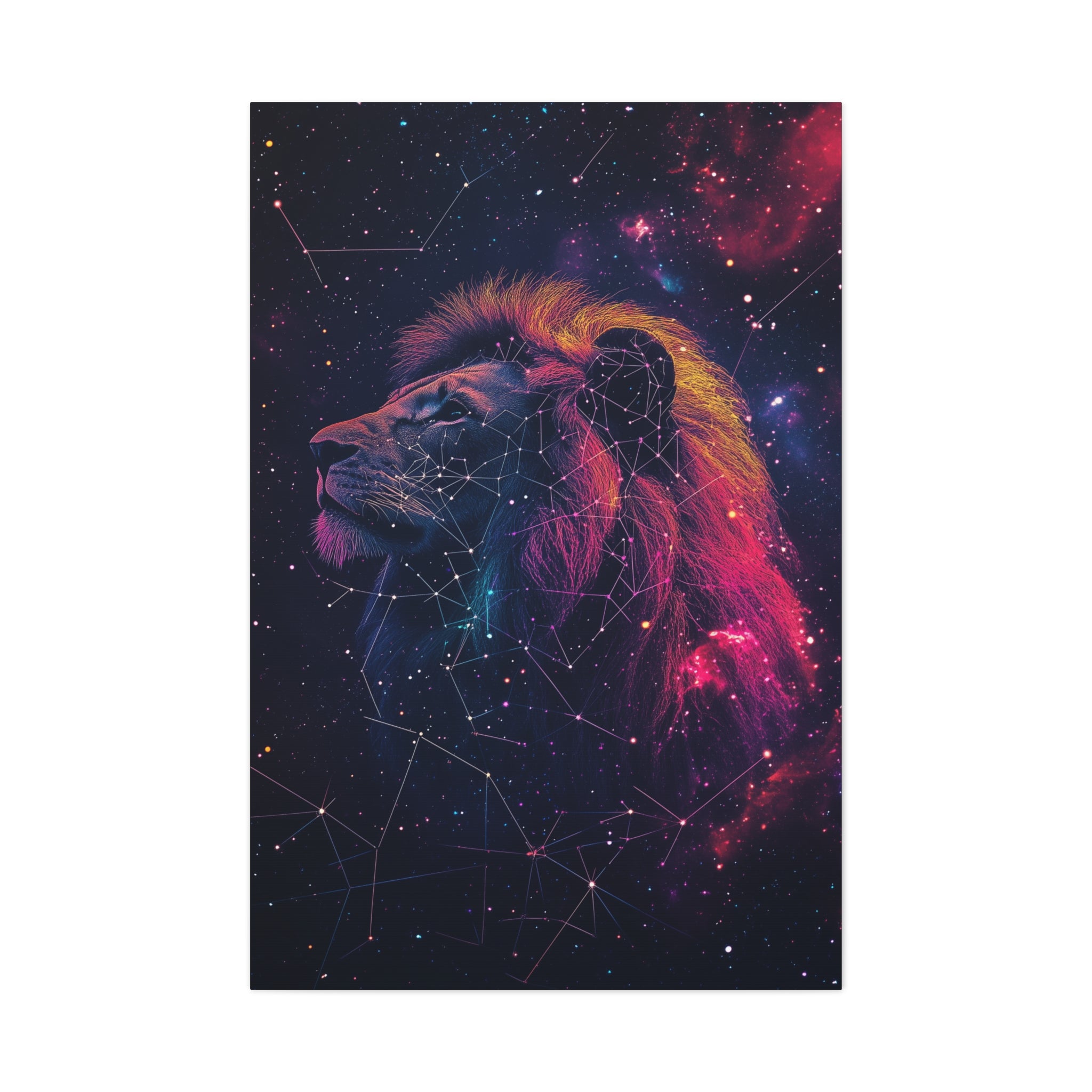 Constellation Lion Canvas Wall Art - SynthFrame