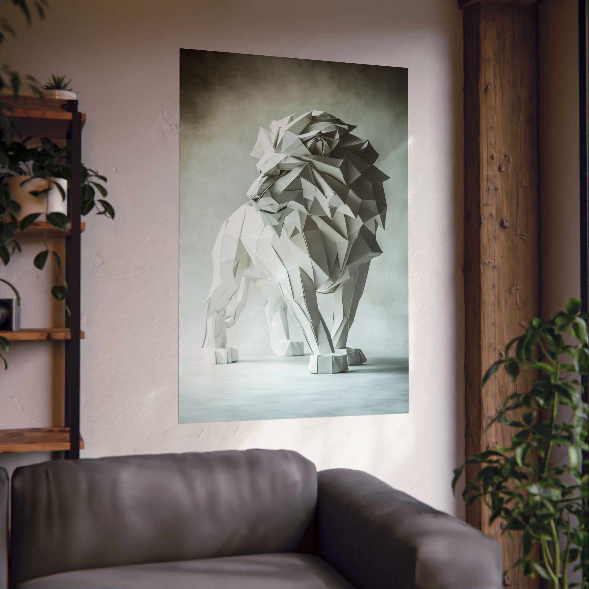 Folded Lion Poster