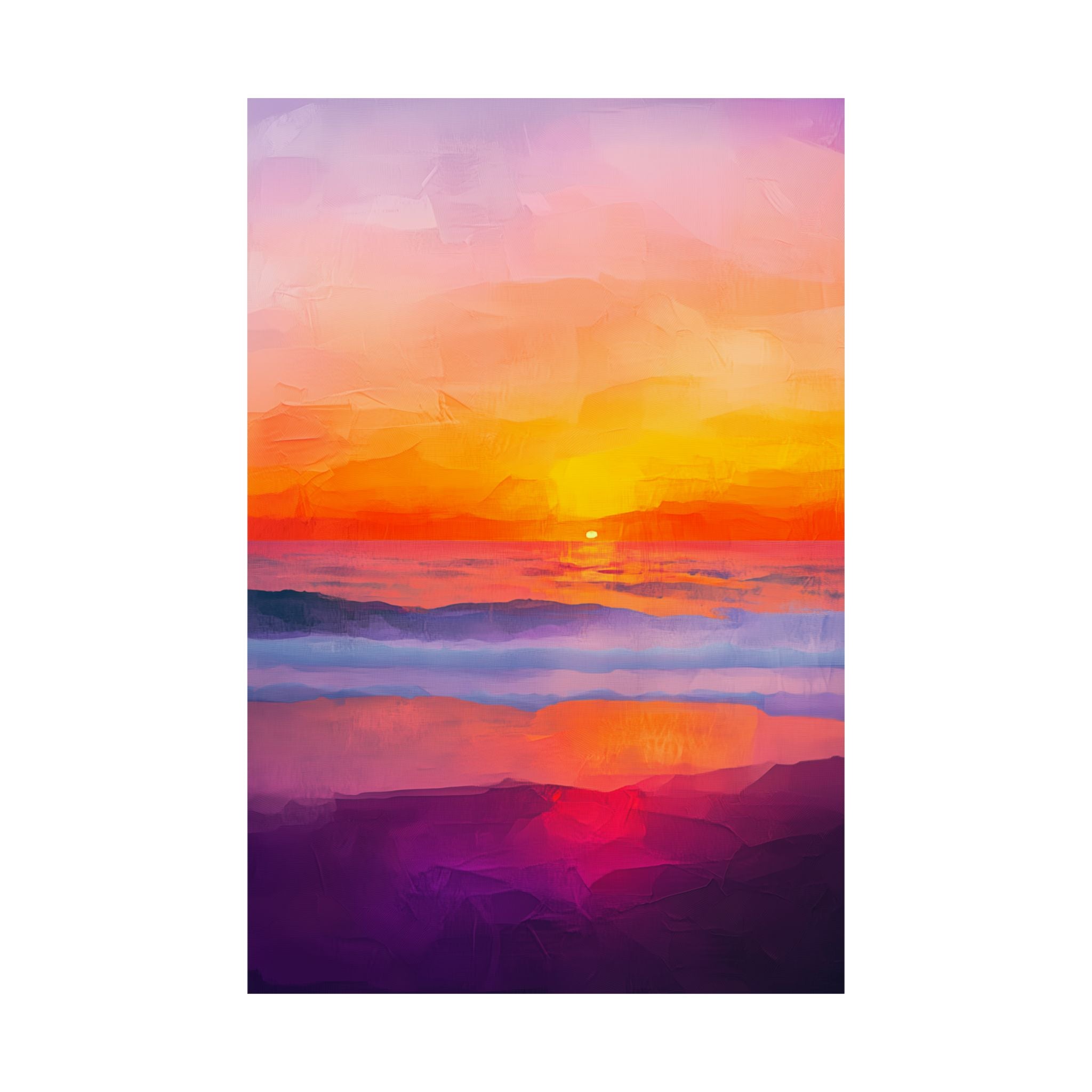 Abstract Coastal Sunset Poster Wall Art - SynthFrame