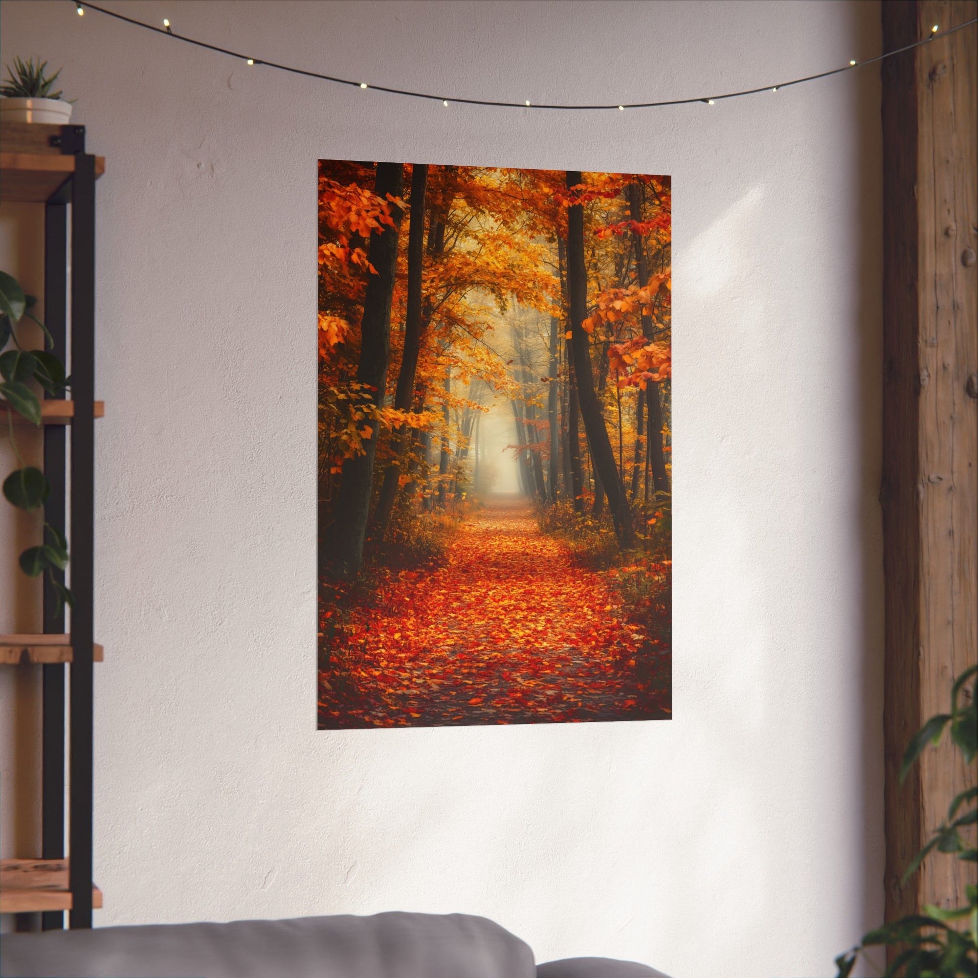 Autumn Forest Path Poster Wall Art - SynthFrame