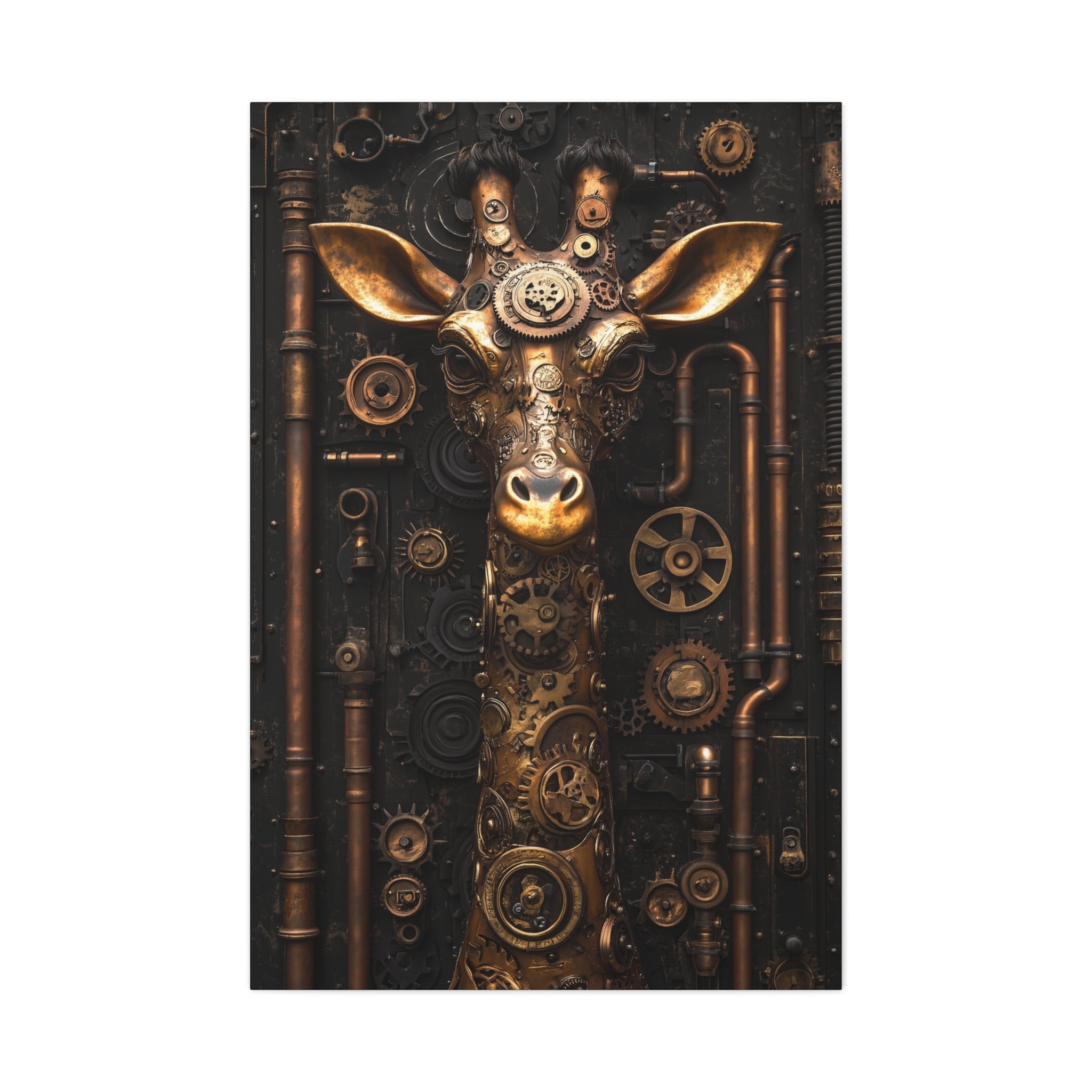 Steampunk Giraffe Canvas Wall Art - SynthFrame