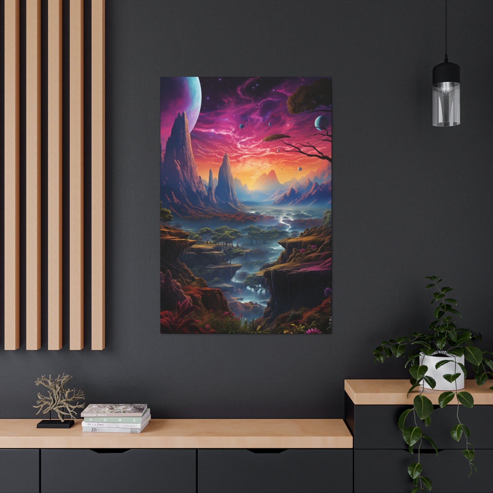 Vibrant Alien Planet 4 Canvas Wall Art - SynthFrame