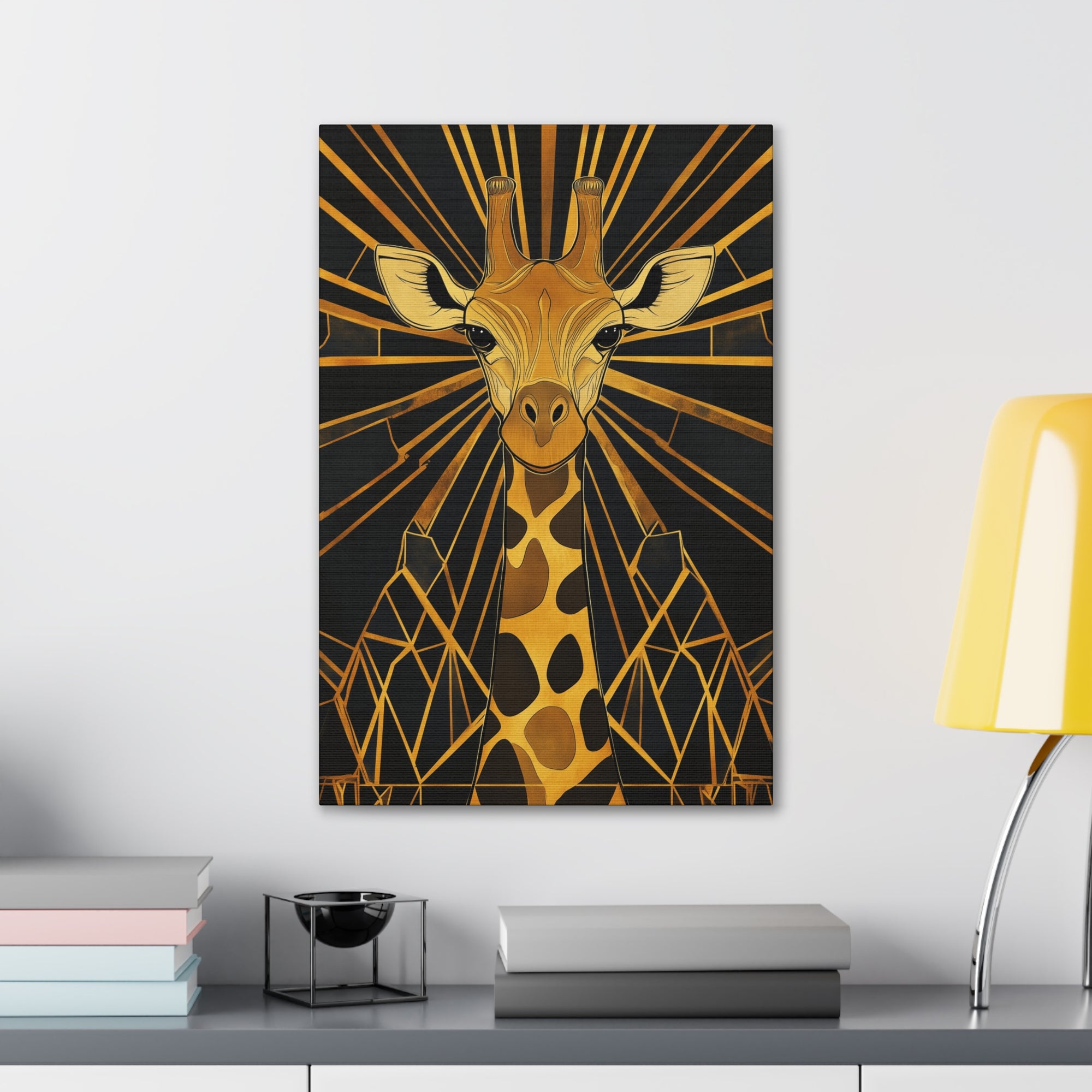 Gilded Giraffe Canvas Wall Art - SynthFrame