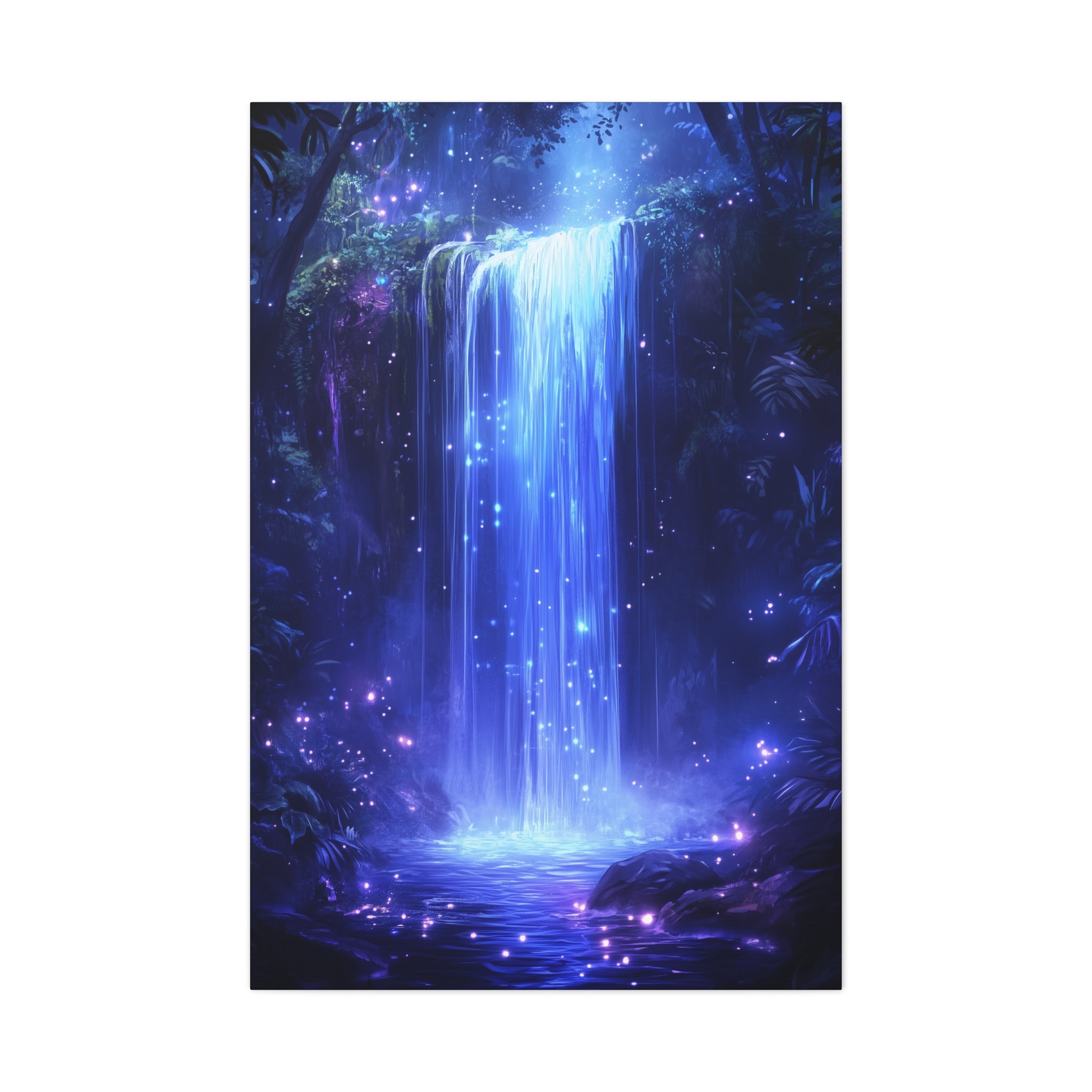 Enchanted Waterfall Oasis Canvas Wall Art - SynthFrame