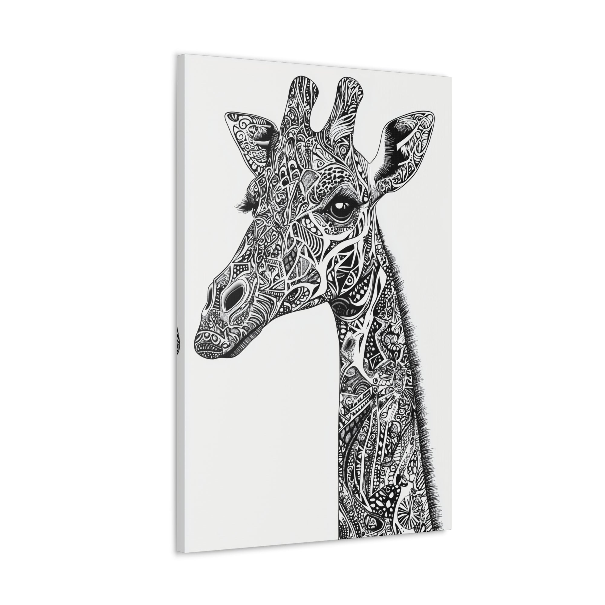 Zentangle Giraffe Canvas Wall Art - SynthFrame