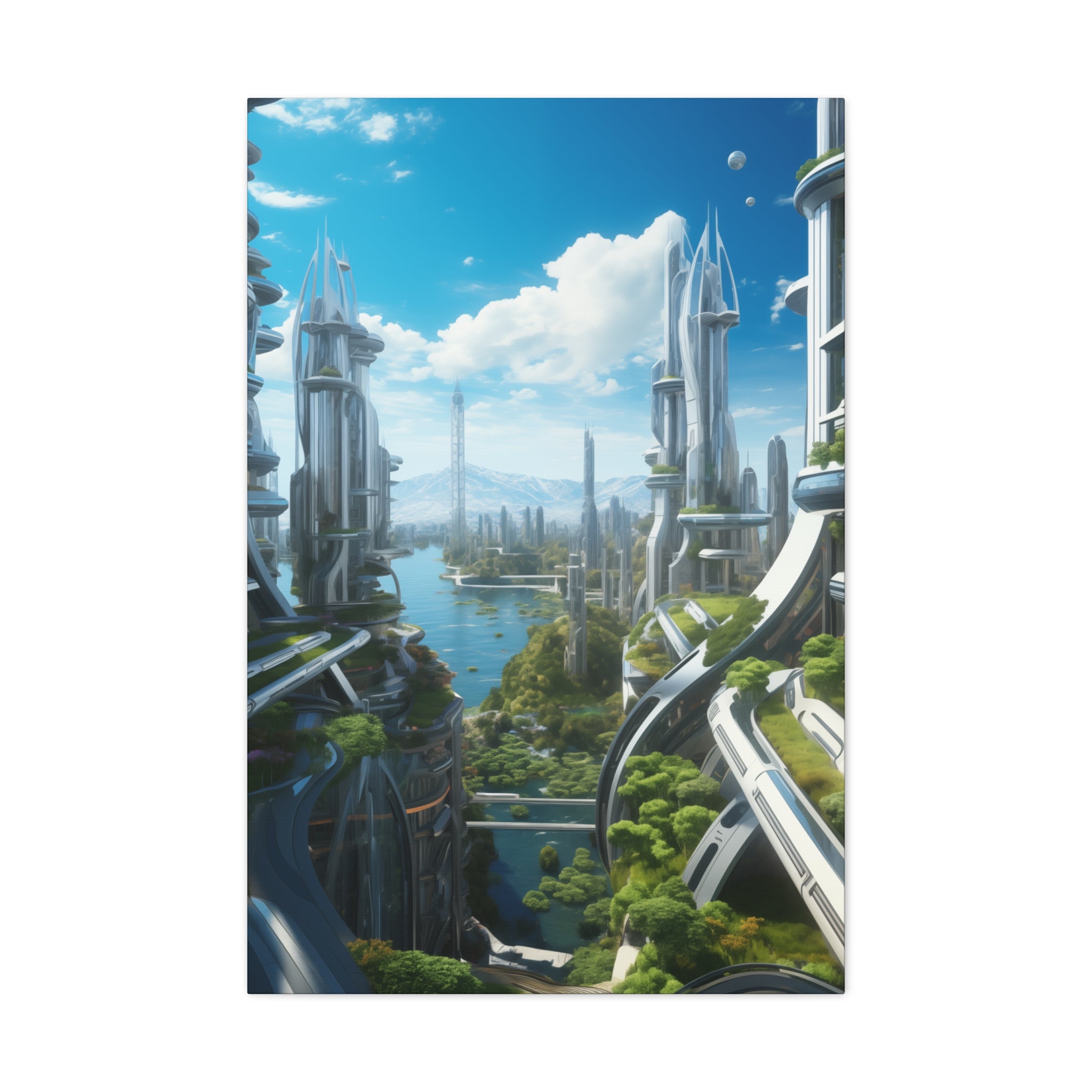 Futuristic Eco City 9 Canvas Wall Art - SynthFrame