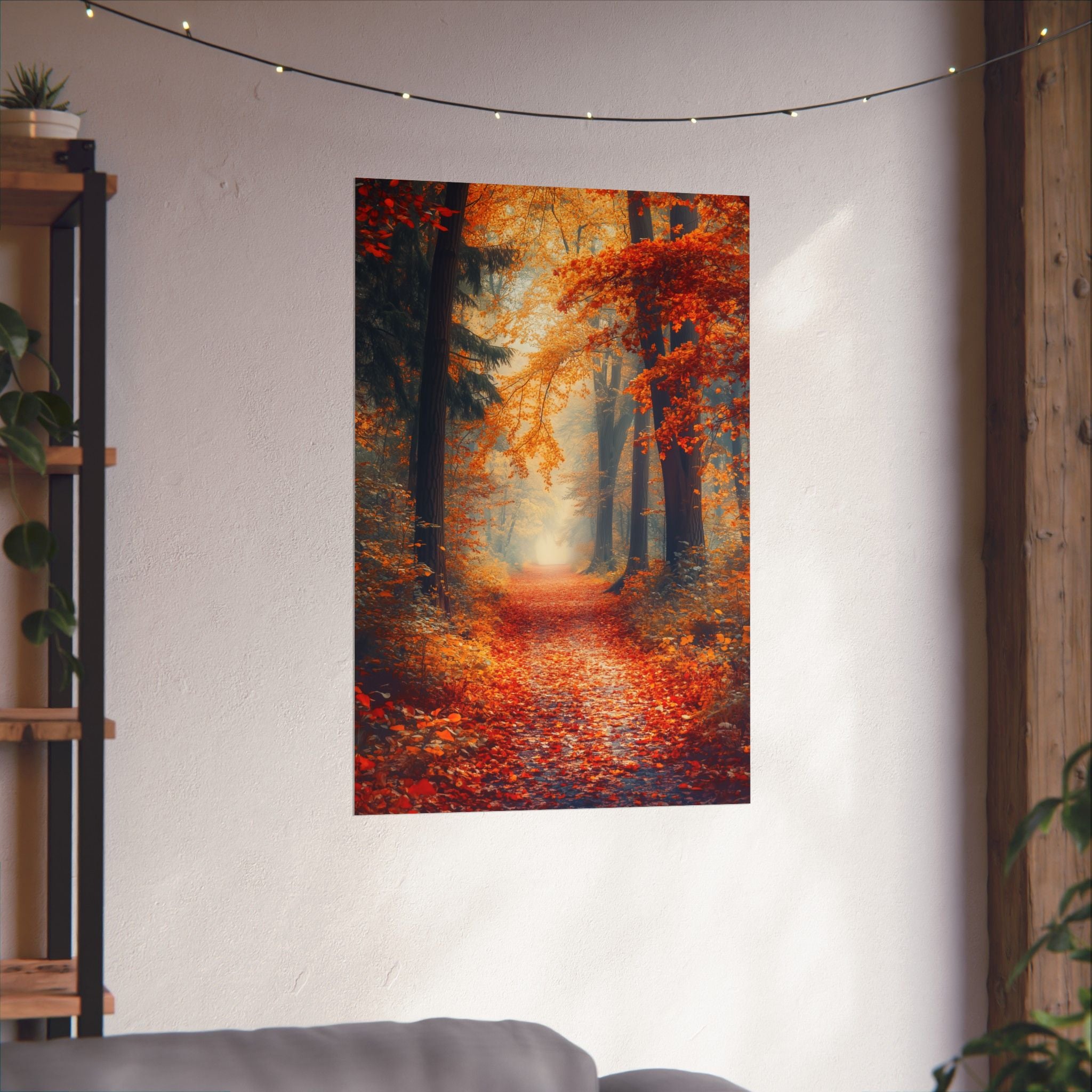 Autumn Forest Path Poster Wall Art - SynthFrame