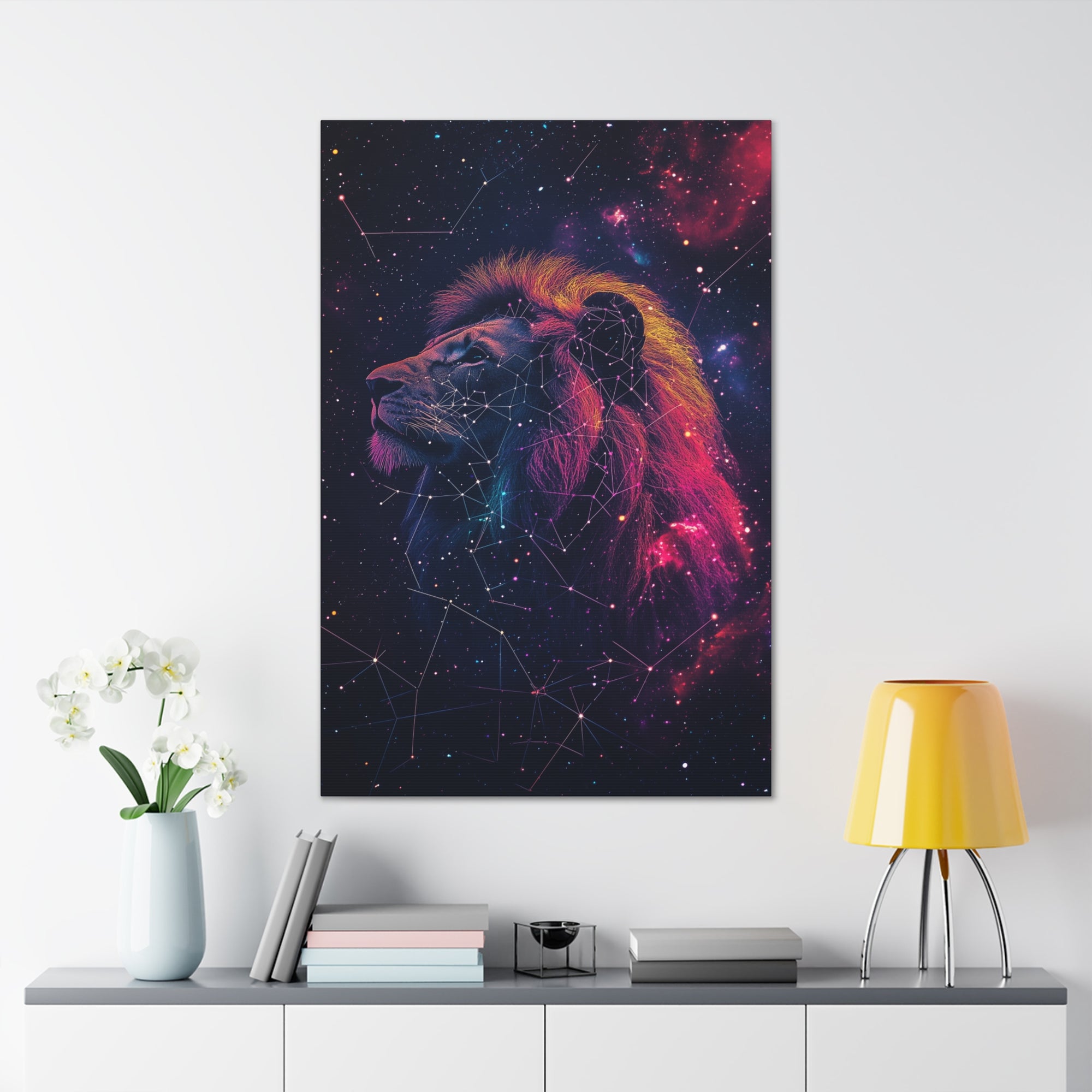 Constellation Lion Canvas Wall Art - SynthFrame