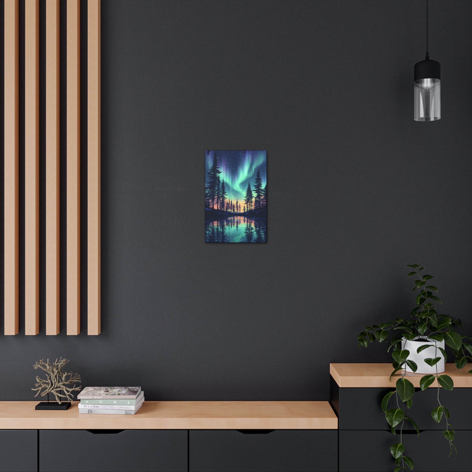 Northern Lights Wonder Canvas Wall Art - SynthFrame