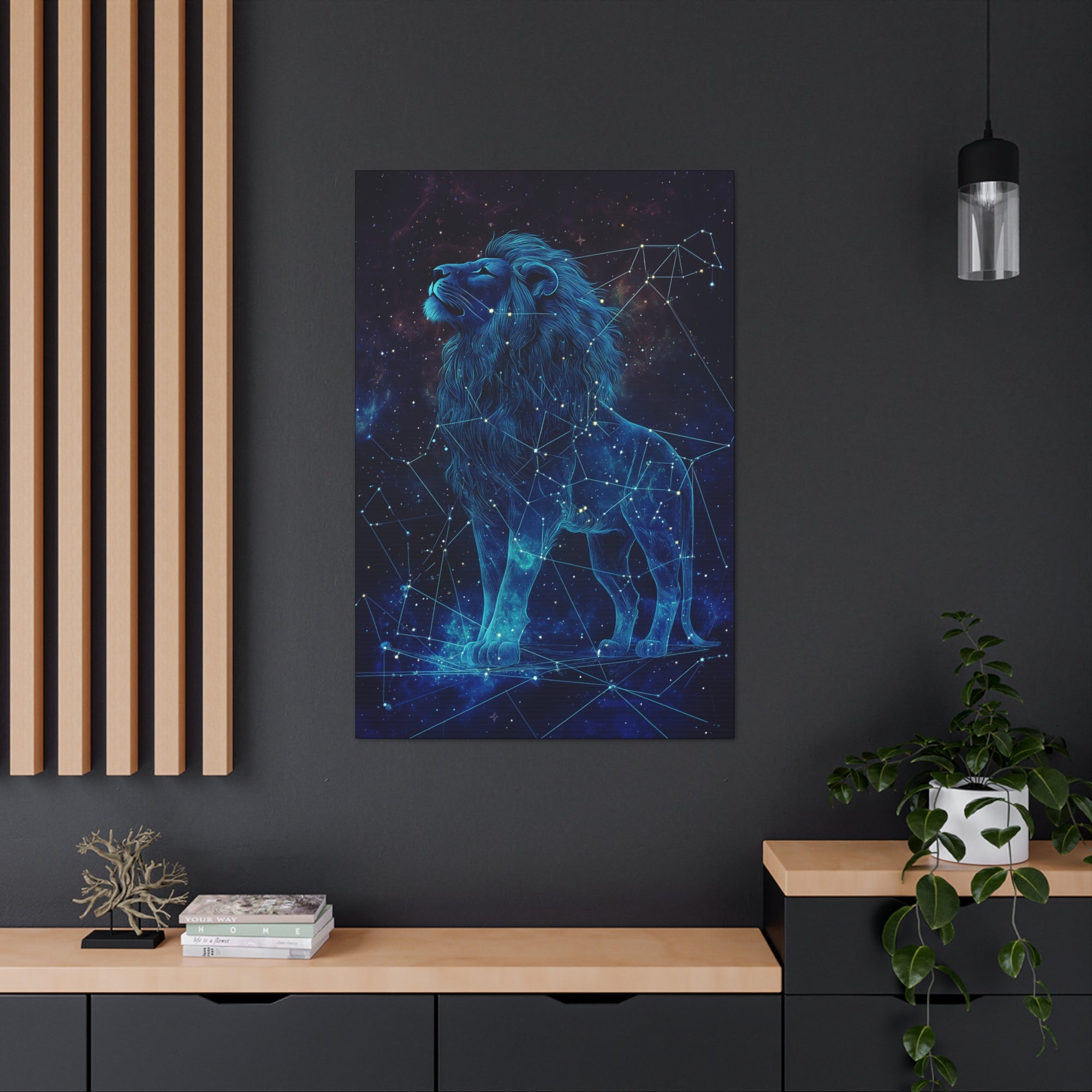 Constellation Lion Canvas Wall Art - SynthFrame