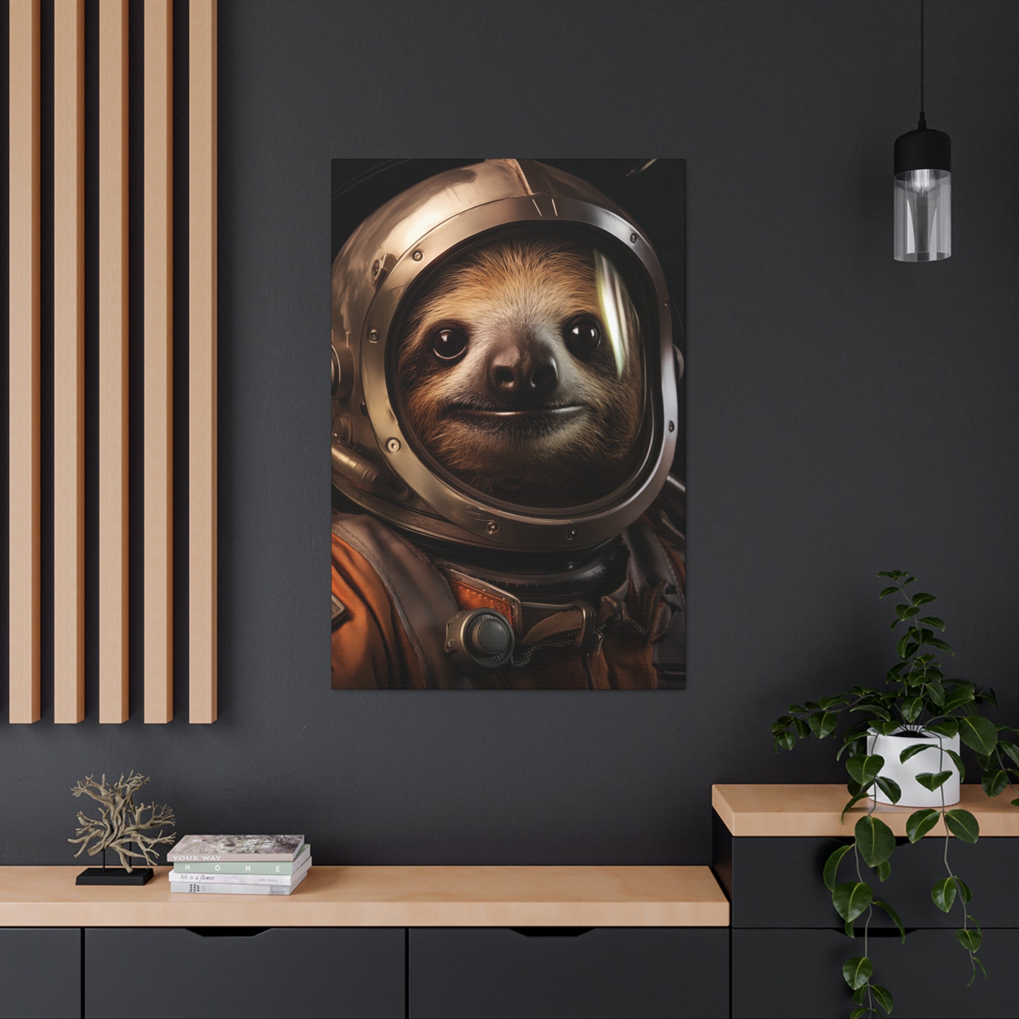 AstroSloth 2 Canvas Wall Art - SynthFrame