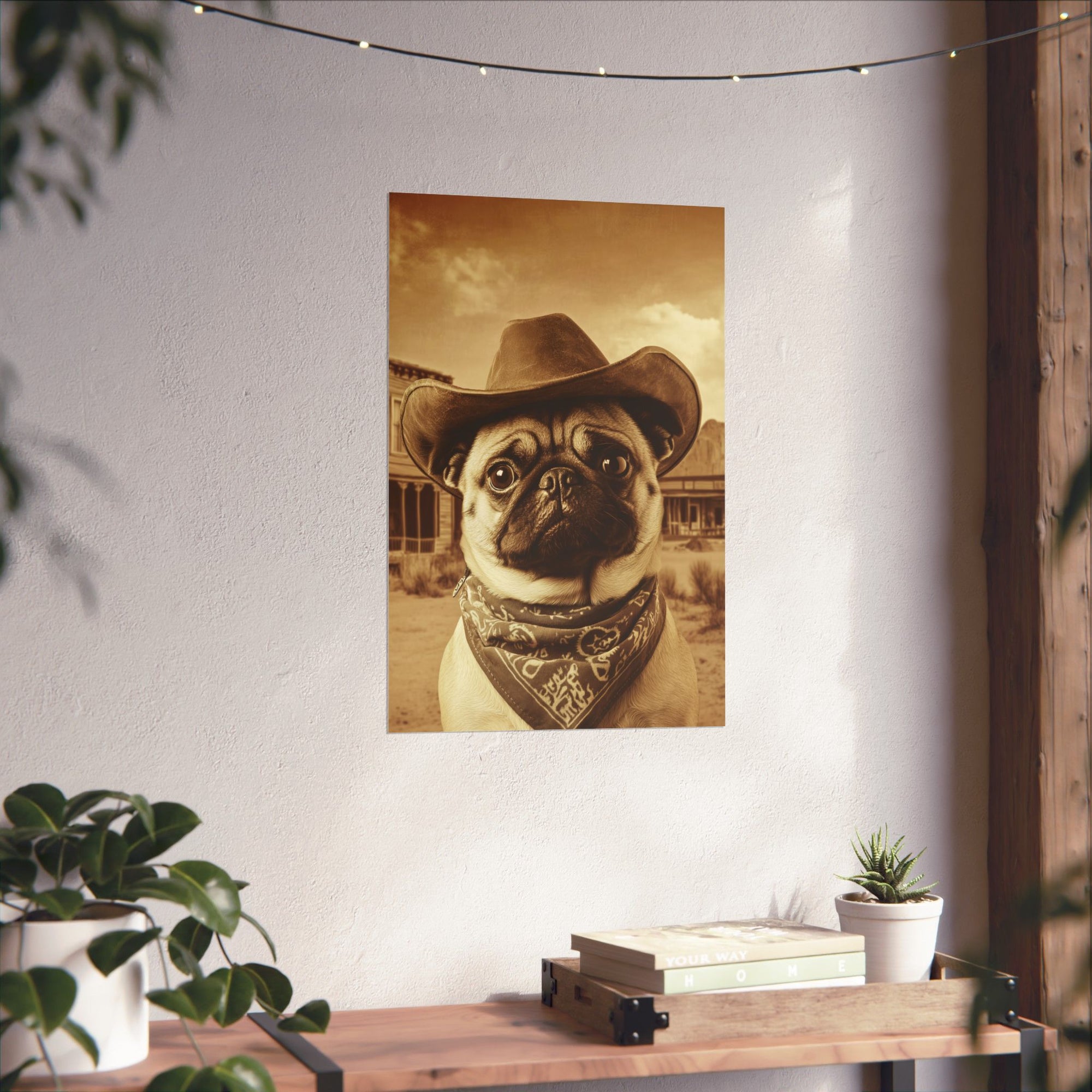 Wild West Pug Poster