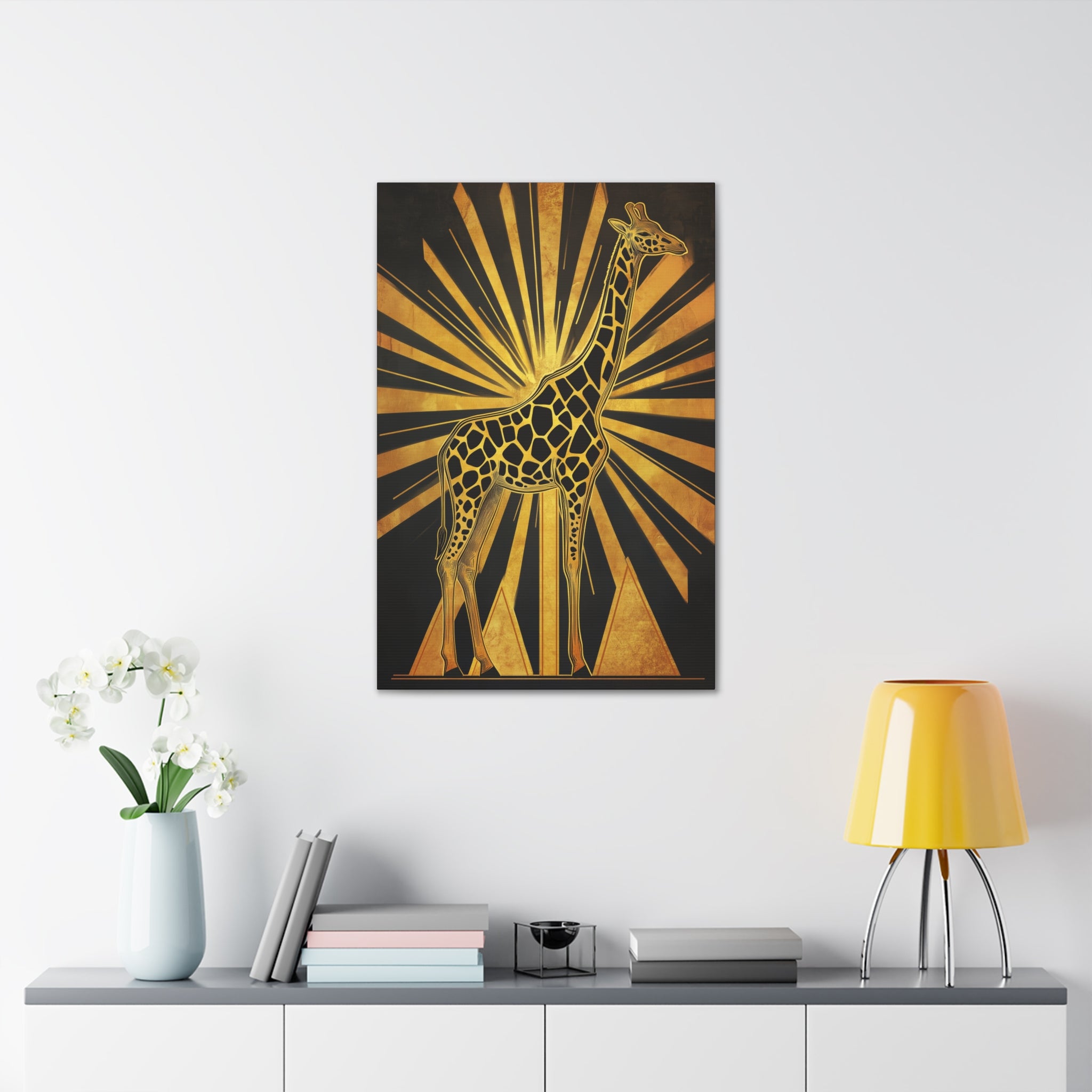 Gilded Giraffe Canvas Wall Art - SynthFrame