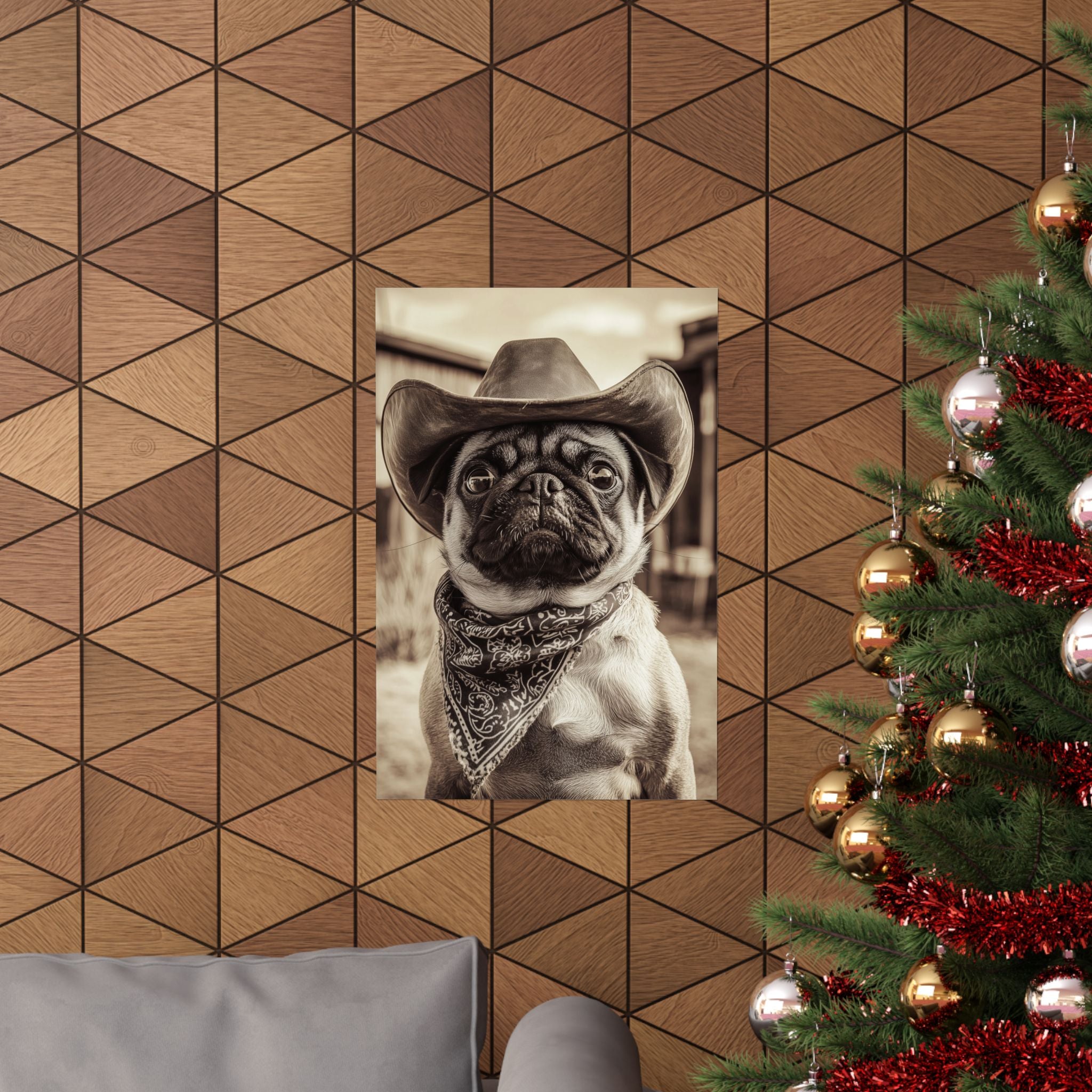 Wild West Pug Poster