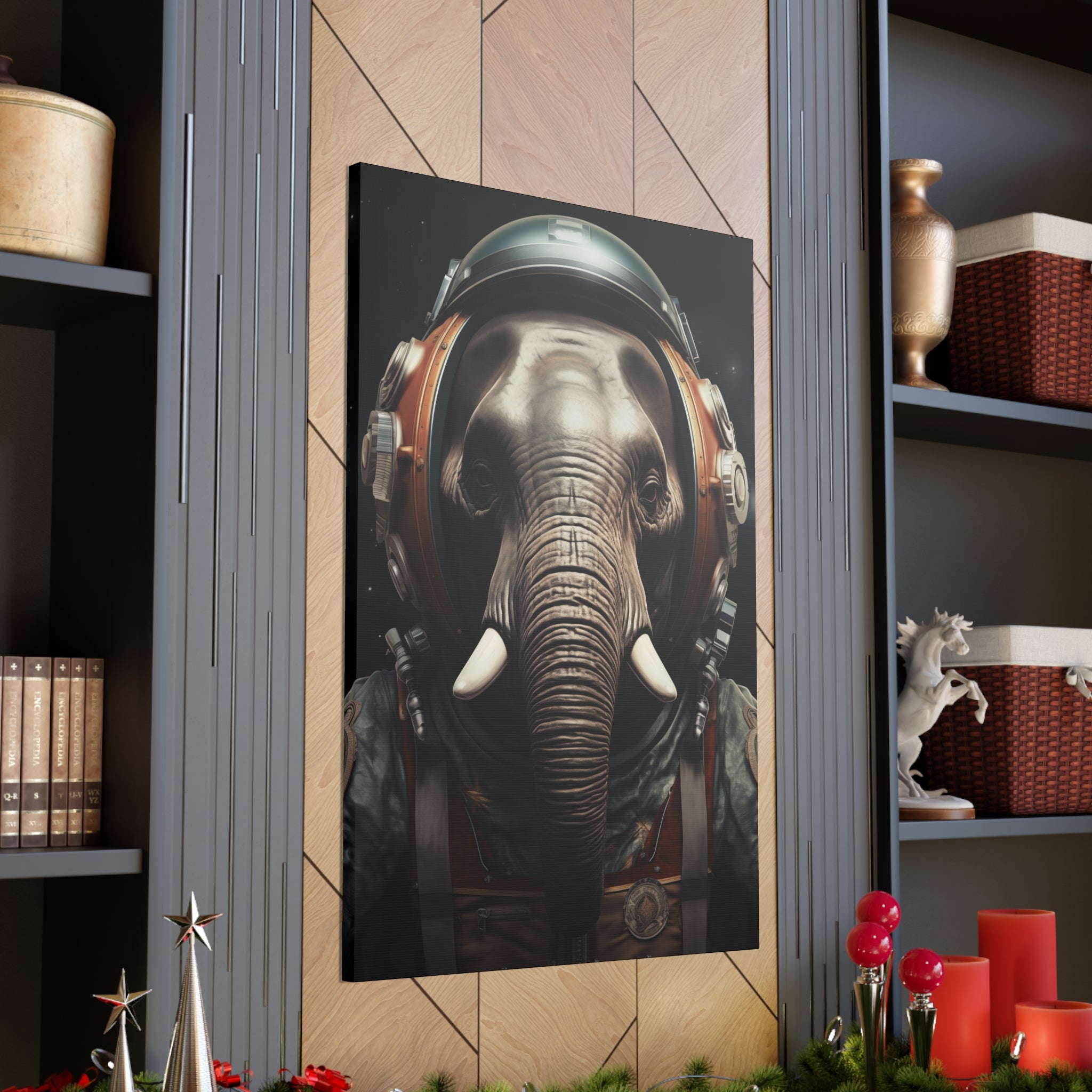 AstroElephant 2 Canvas Wall Art - SynthFrame