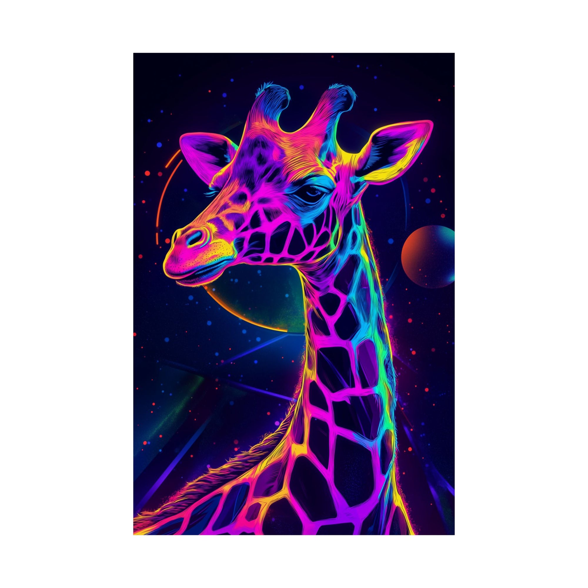 Neon Giraffe Poster