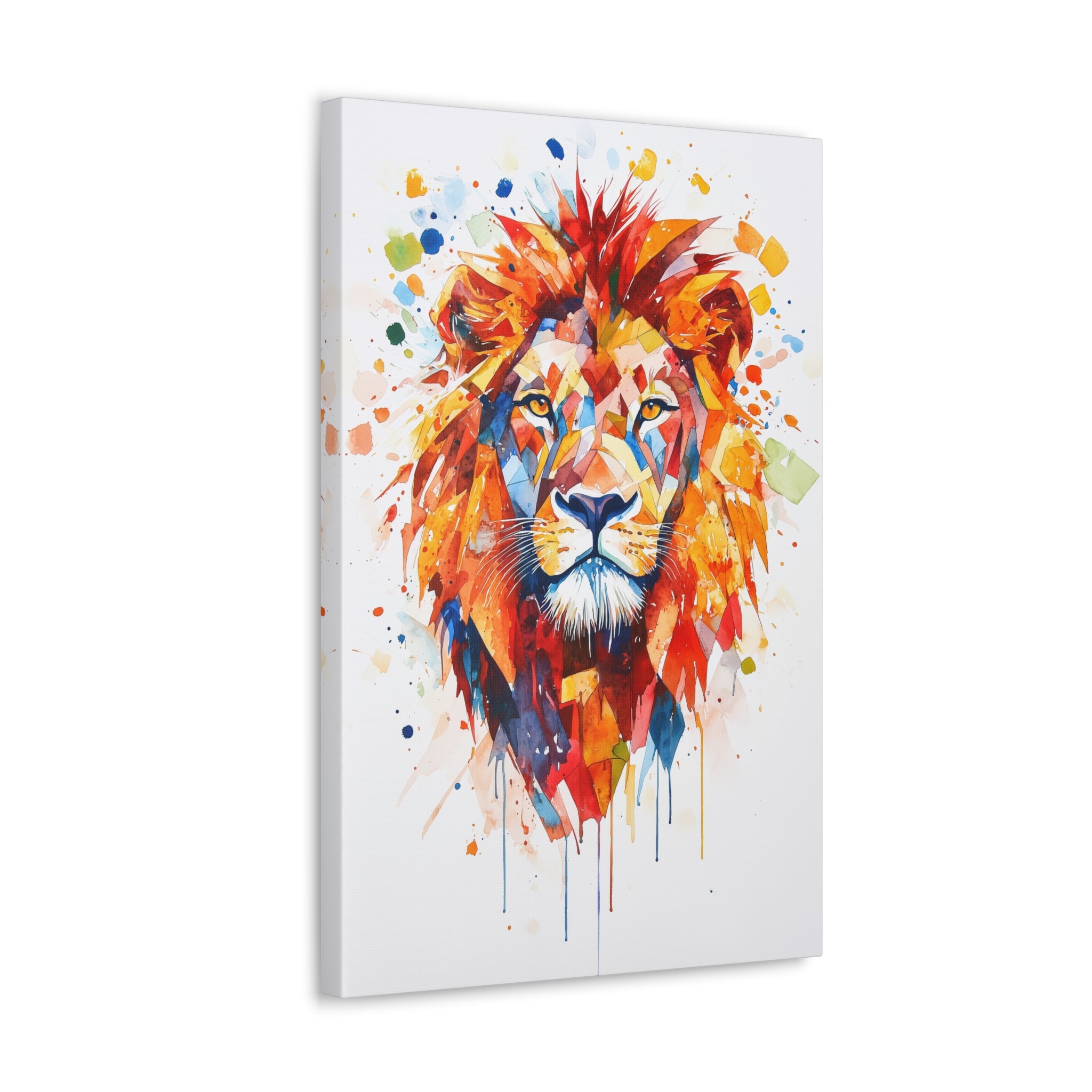 Watercolor Lion Canvas Wall Art - SynthFrame