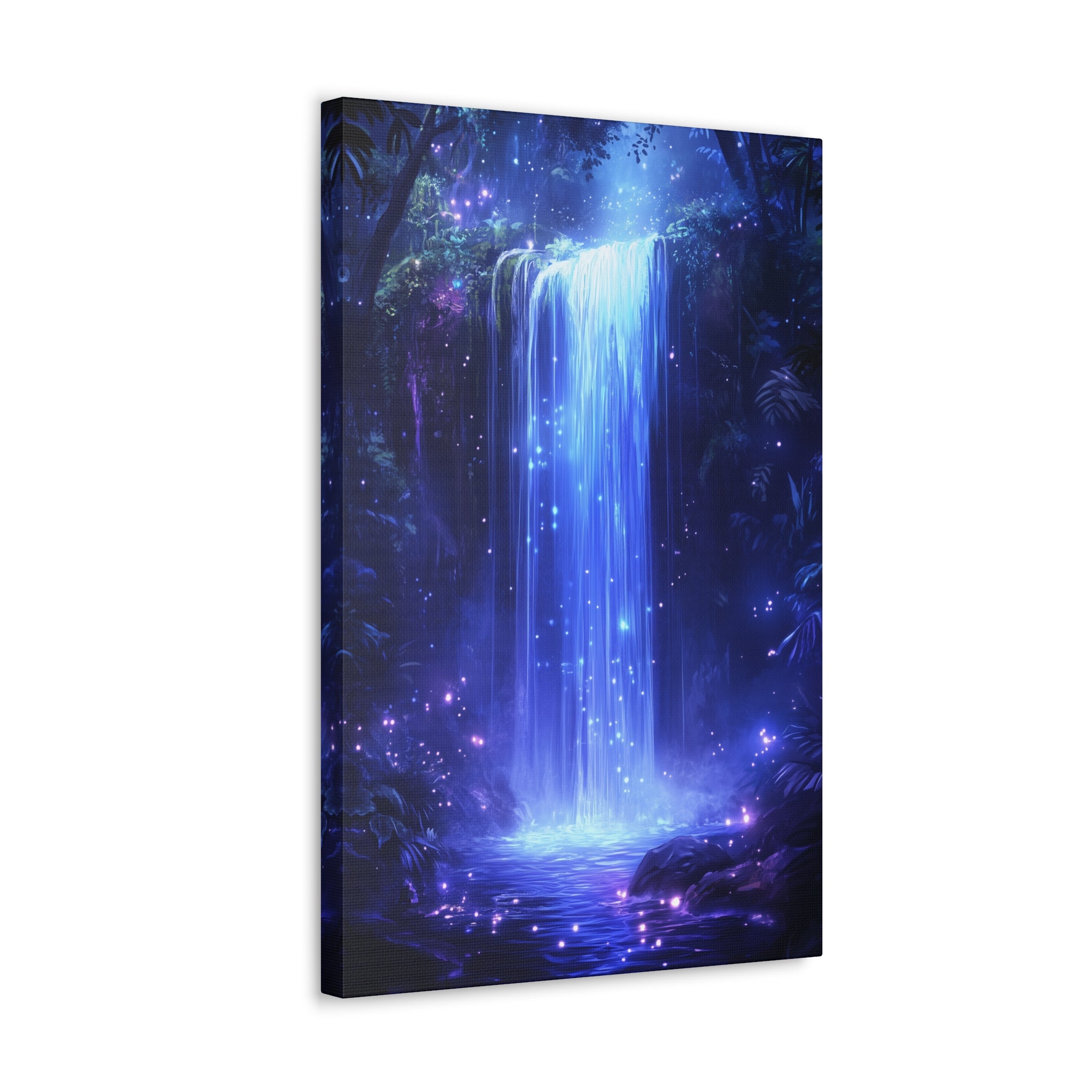 Enchanted Waterfall Oasis Canvas Wall Art - SynthFrame