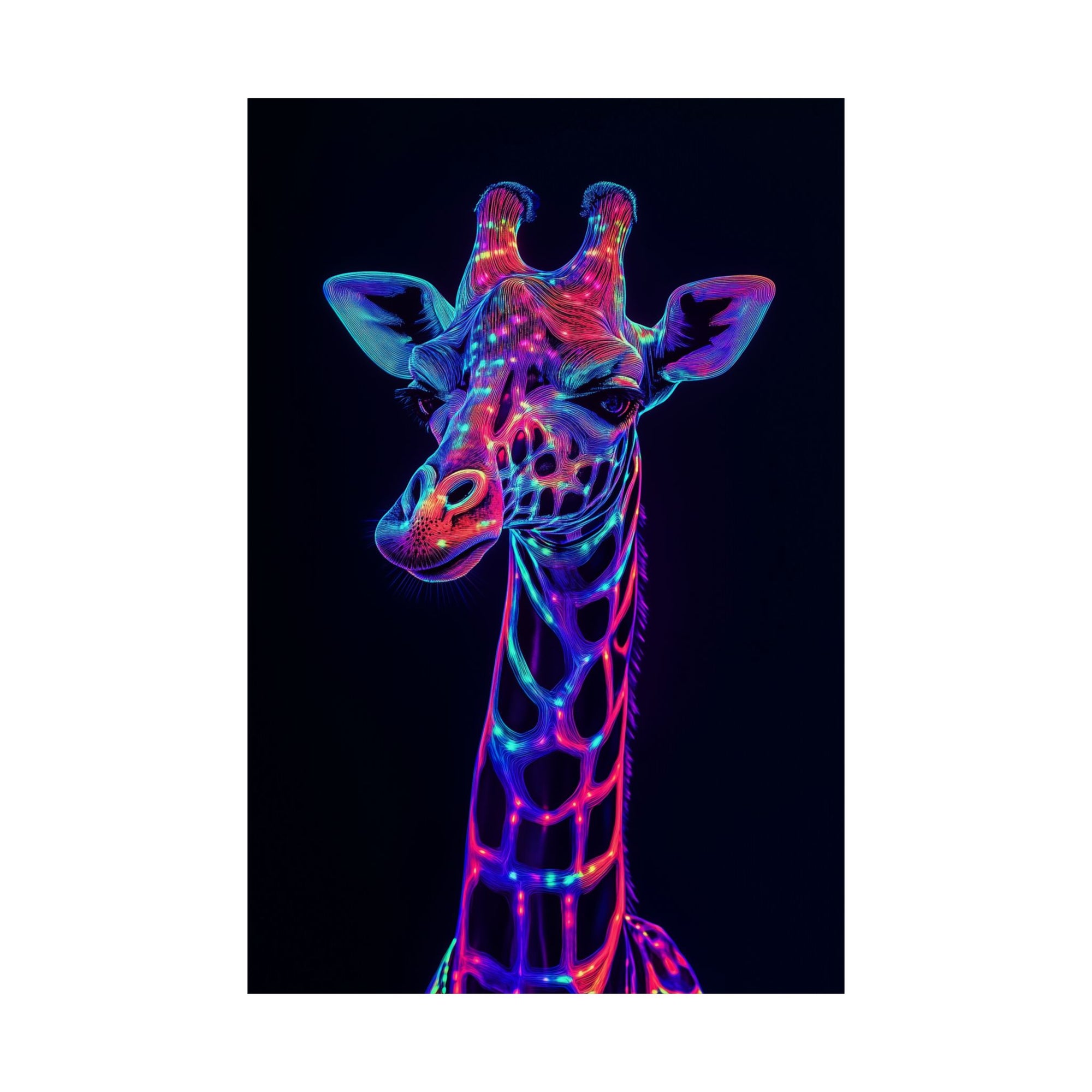 Neon Giraffe Poster