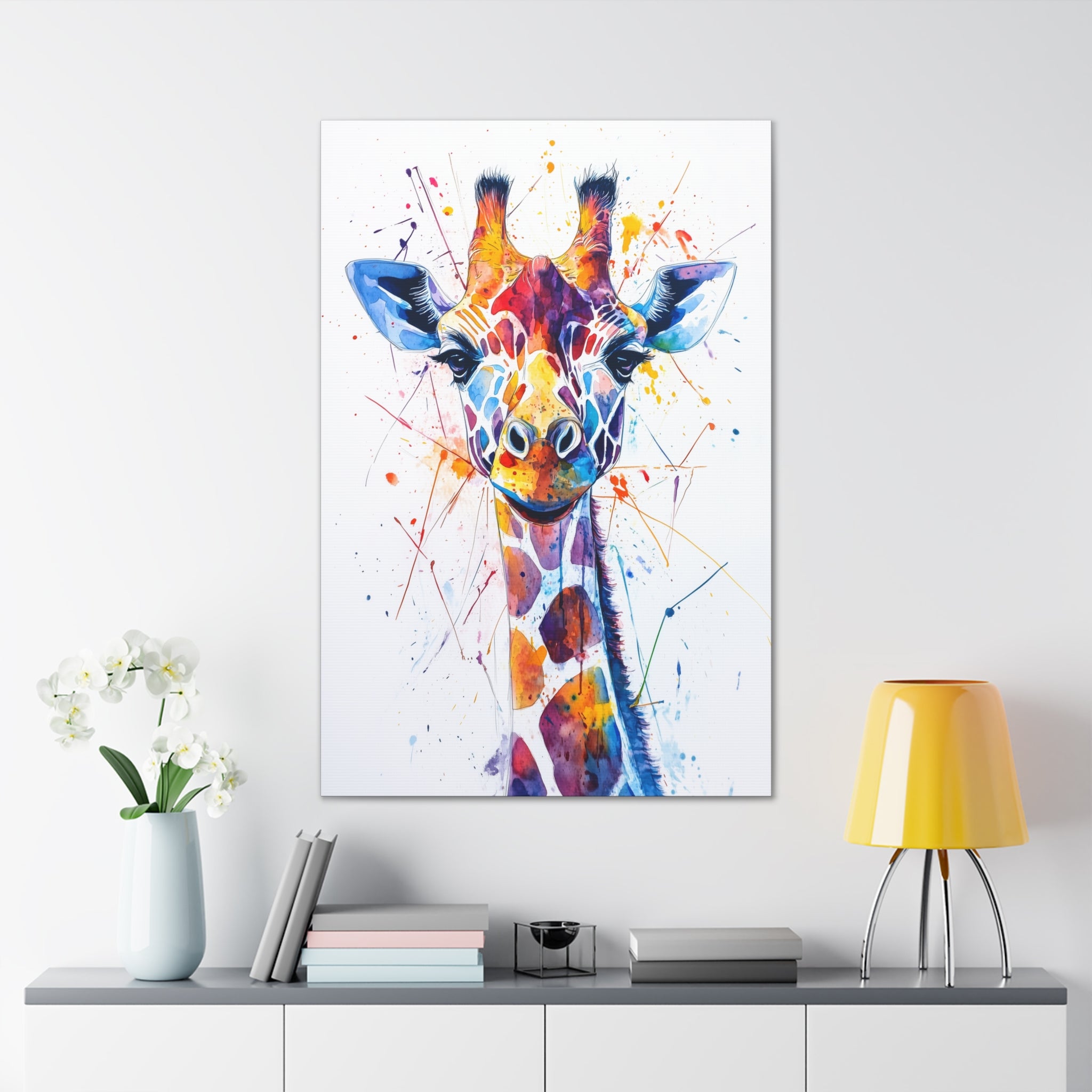 Watercolor Giraffe Canvas Wall Art - SynthFrame