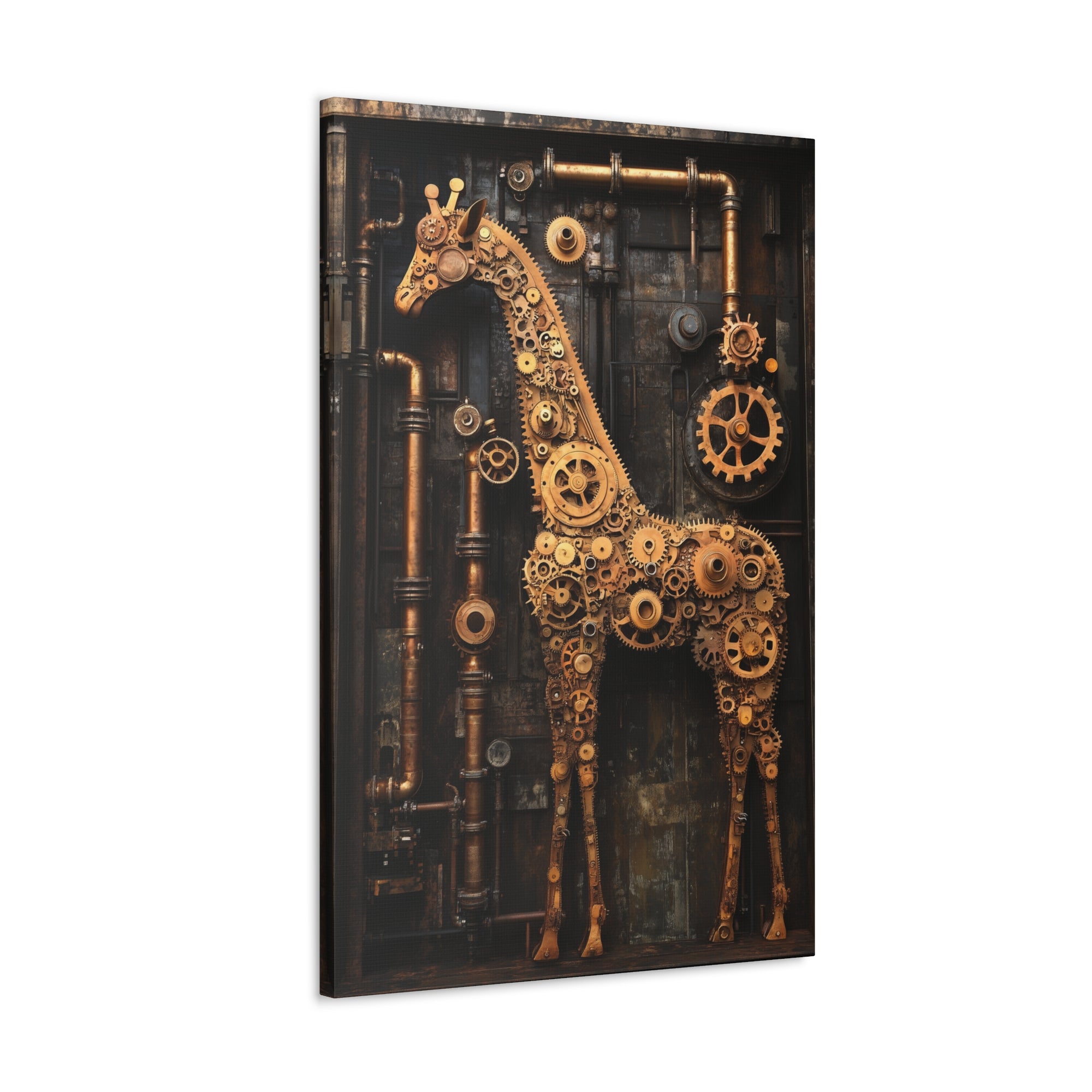 Steampunk Giraffe Canvas Wall Art - SynthFrame