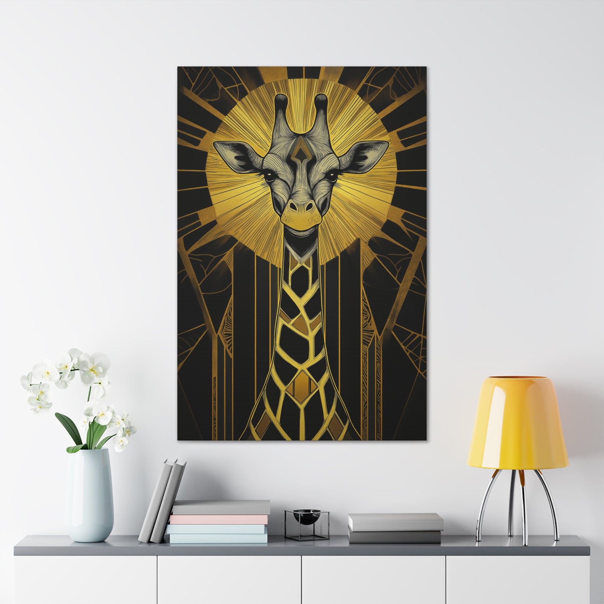 Gilded Giraffe Canvas Wall Art - SynthFrame