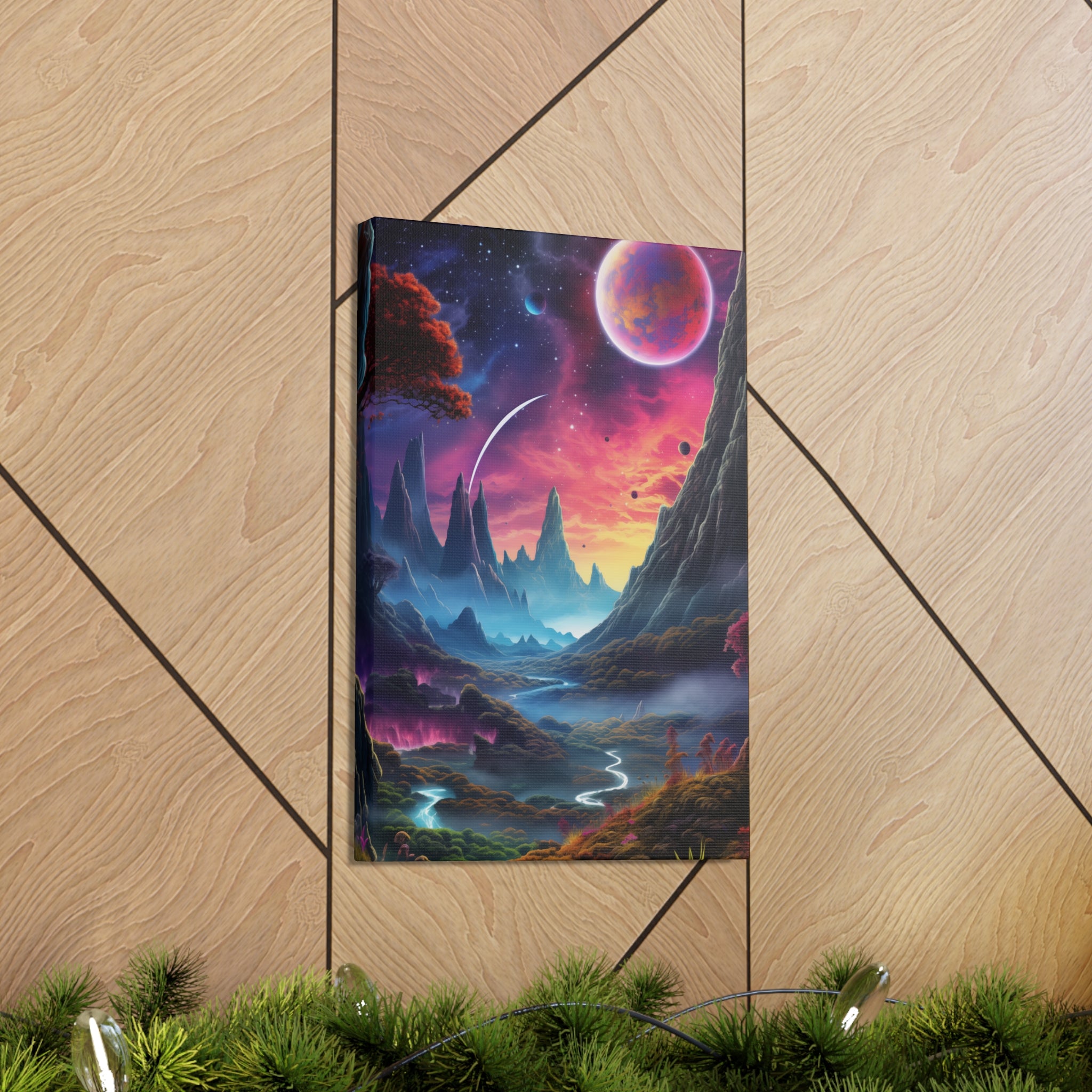 Vibrant Alien Planet 2 Canvas Wall Art - SynthFrame