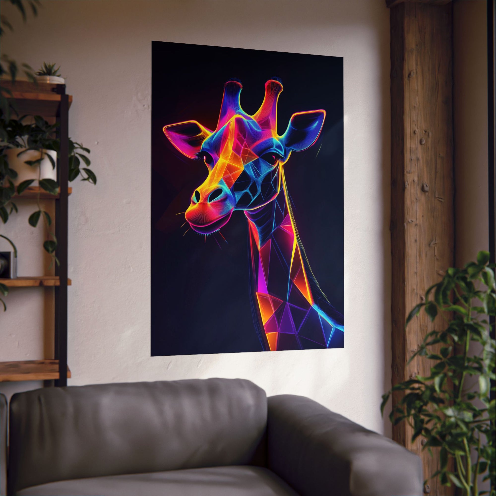 Neon Giraffe Poster