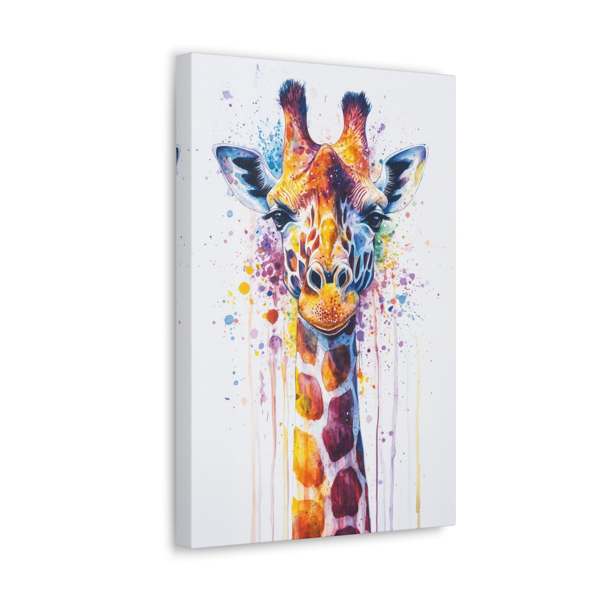 Watercolor Giraffe Canvas Wall Art - SynthFrame