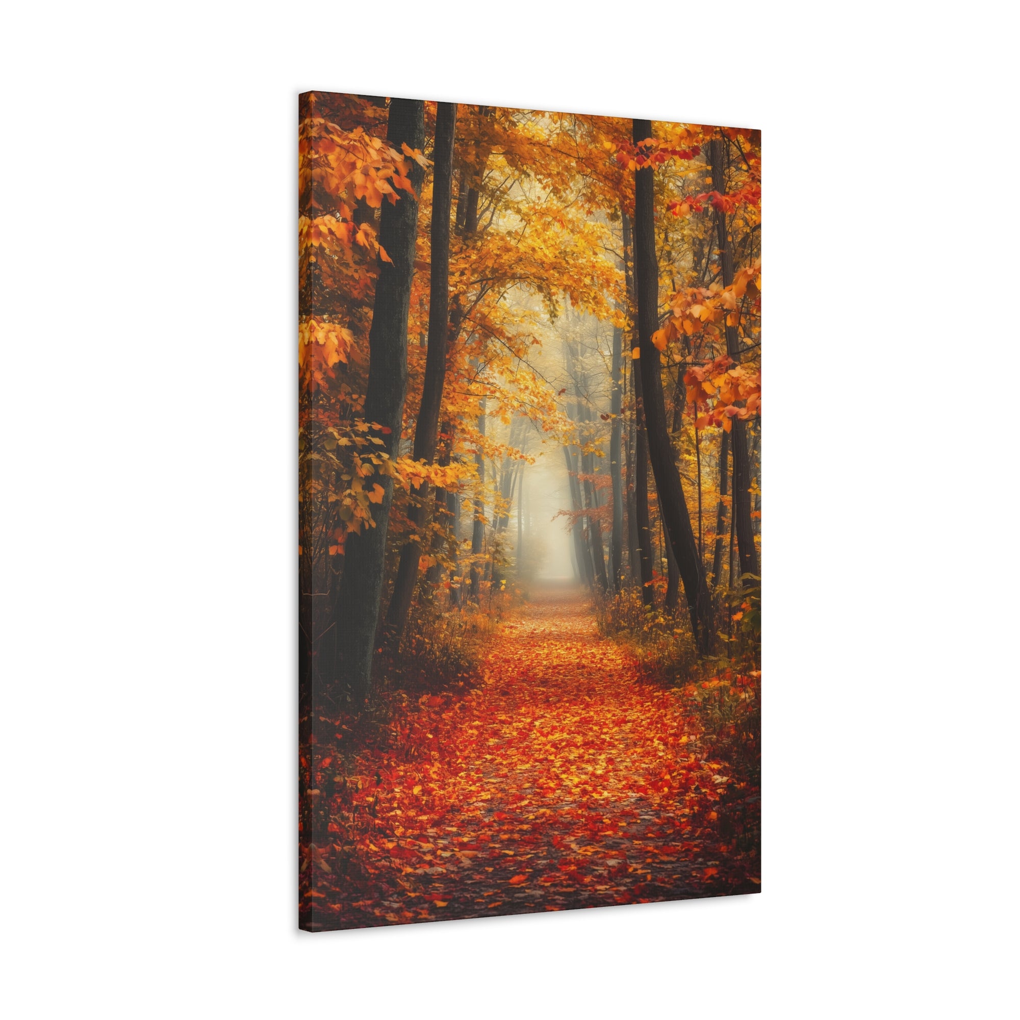 Autumn Forest Path Canvas Wall Art - SynthFrame