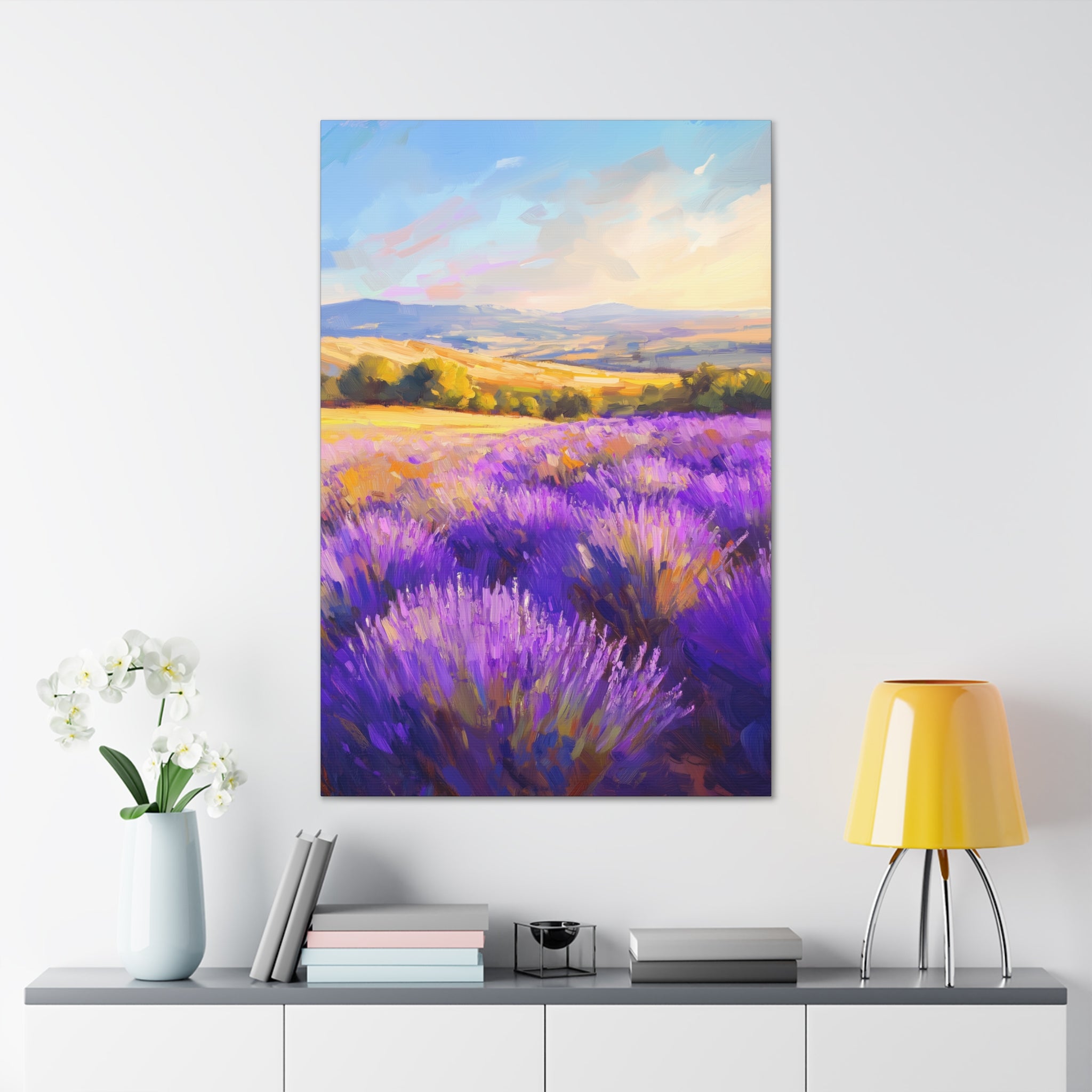 Impressionist Lavender Fields Canvas Wall Art - SynthFrame