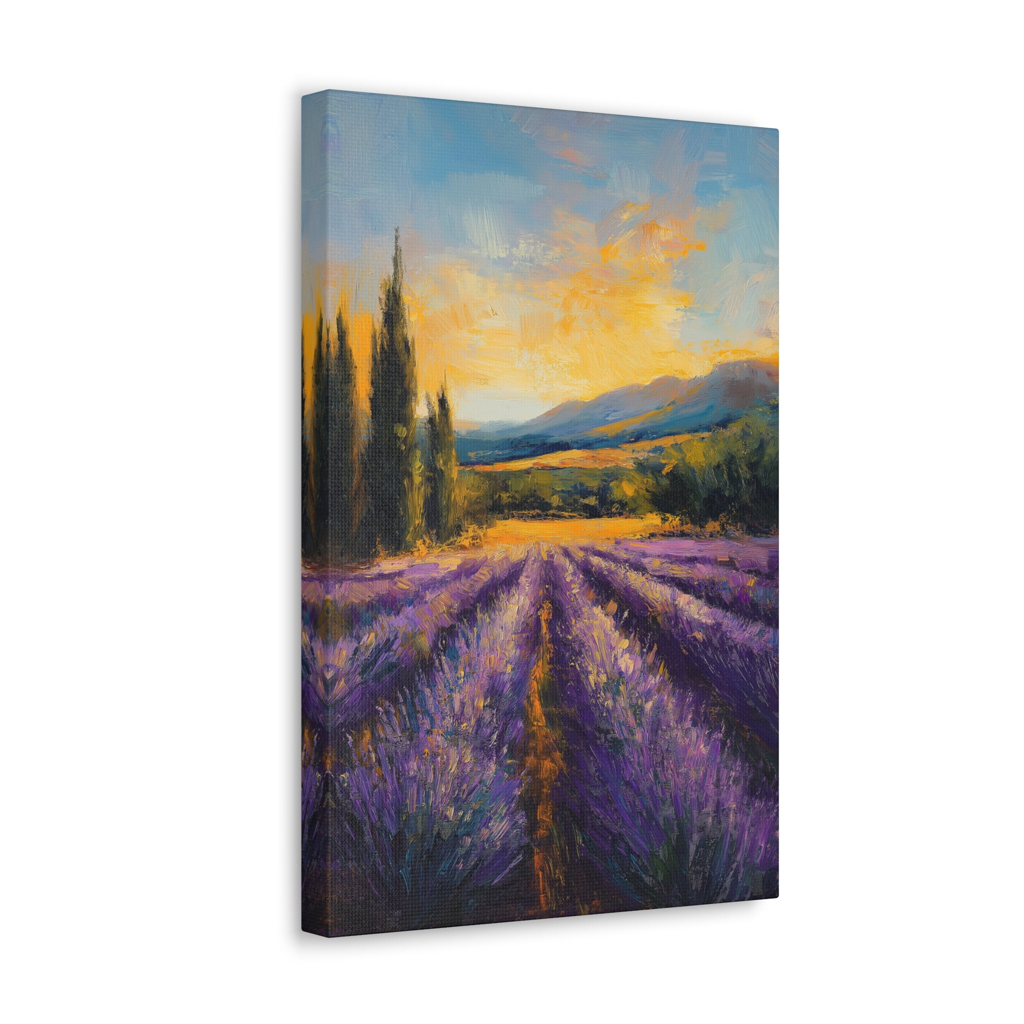 Impressionist Lavender Fields Canvas Wall Art - SynthFrame