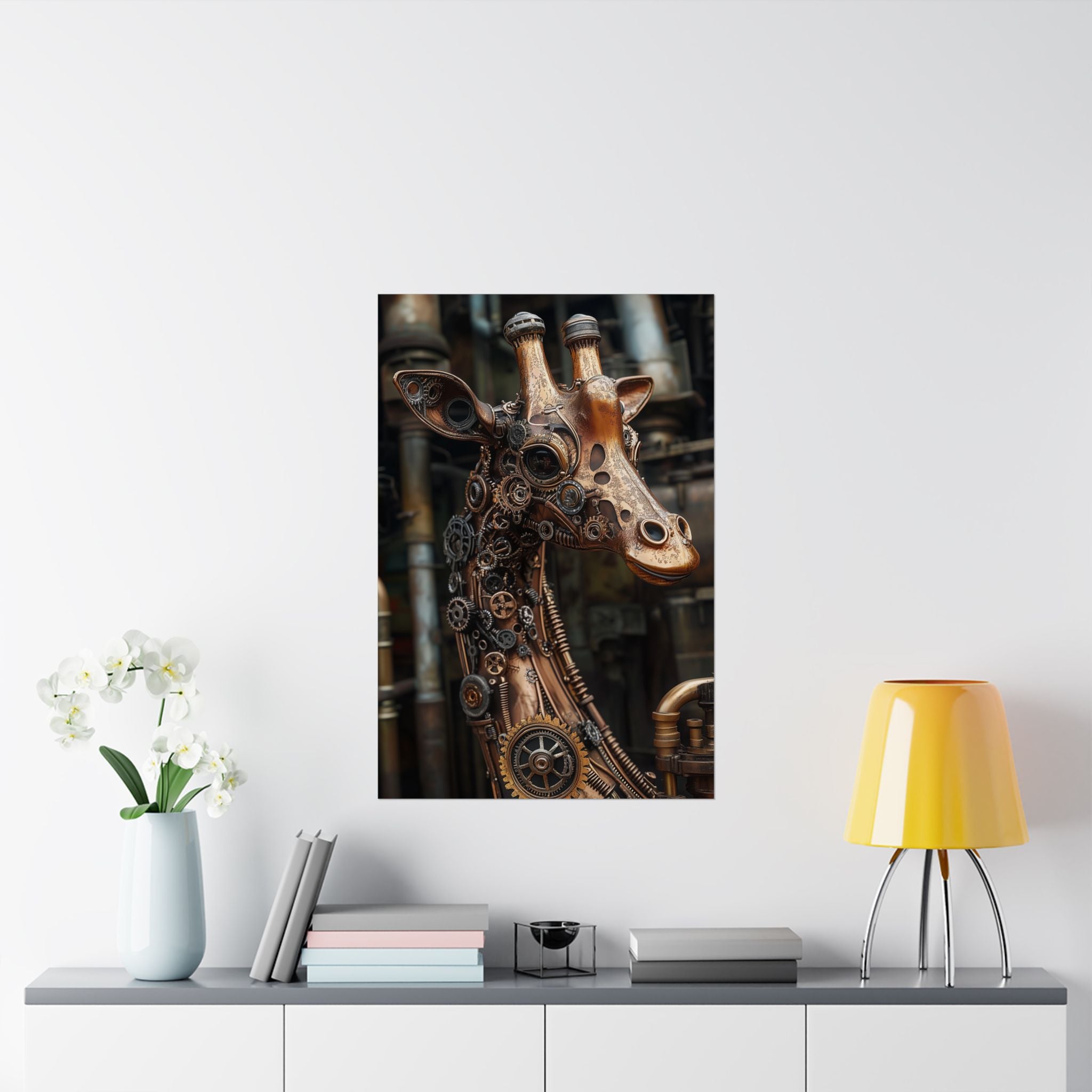 Steampunk Giraffe: Mechanical Marvel Poster