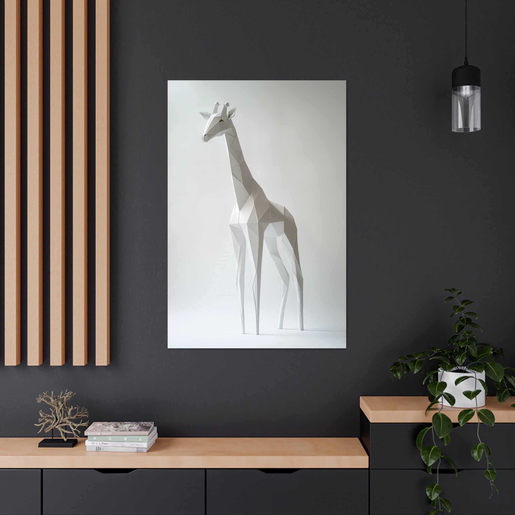 Folded Giraffe Canvas Wall Art - SynthFrame