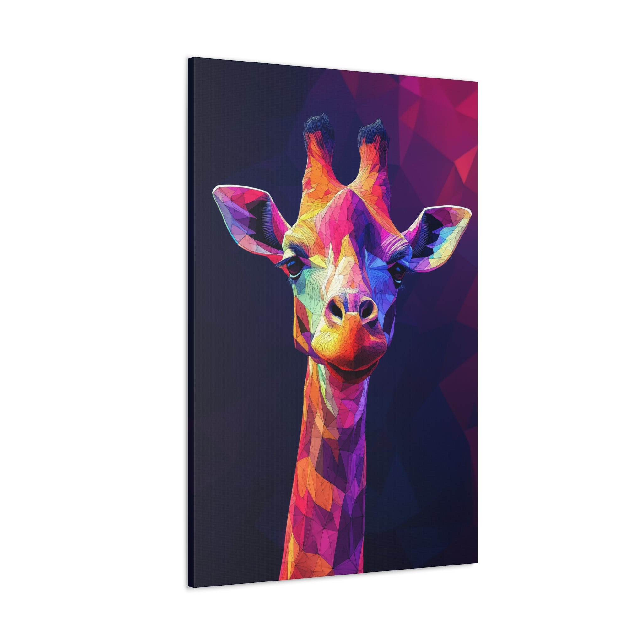 Crystalline Giraffe Canvas Wall Art - SynthFrame